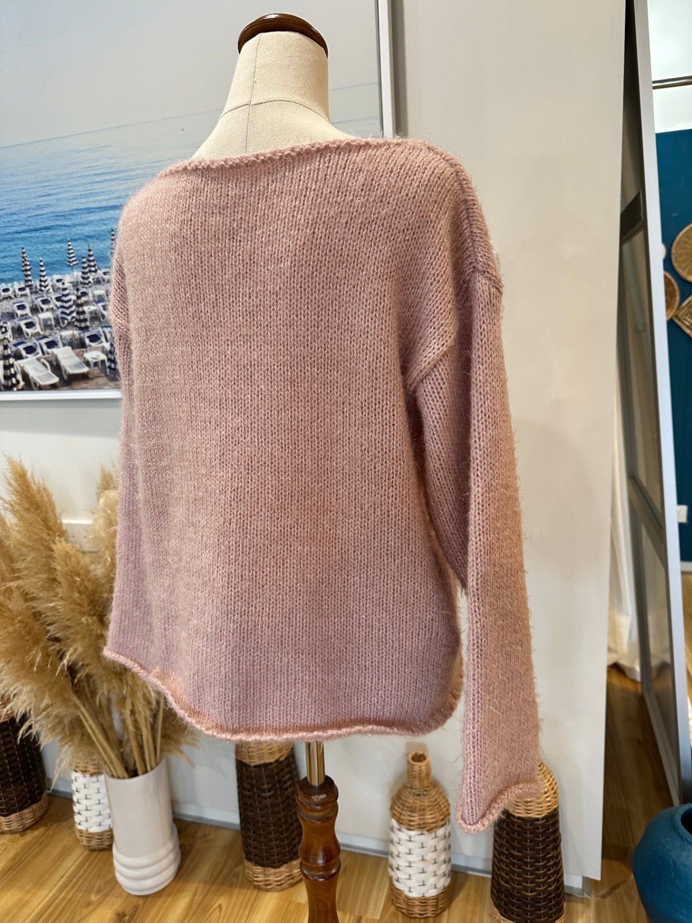 Fluffy Jumper - Pink - Large