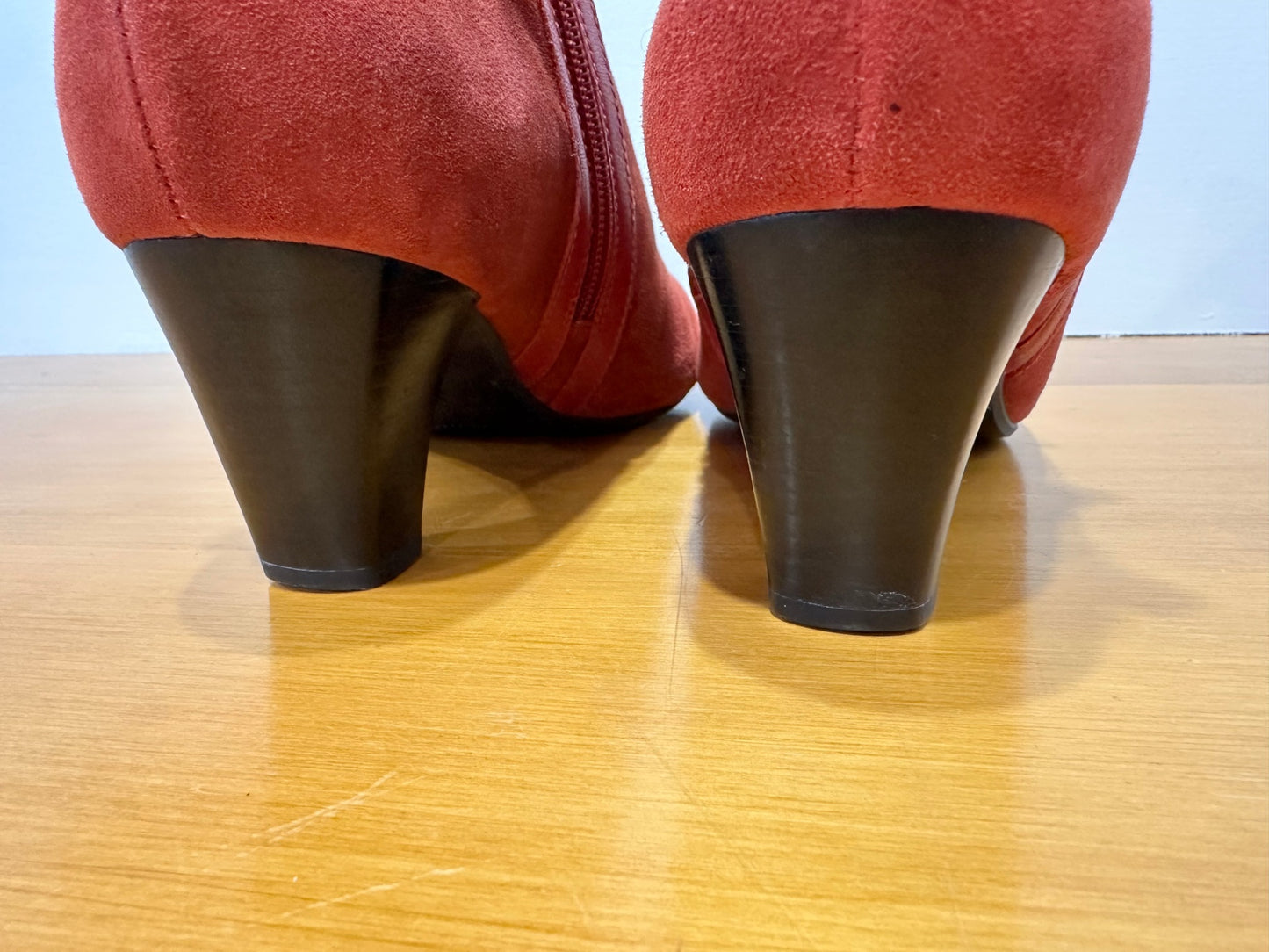 Red Suede Boots - Kumfs - Size 40.5