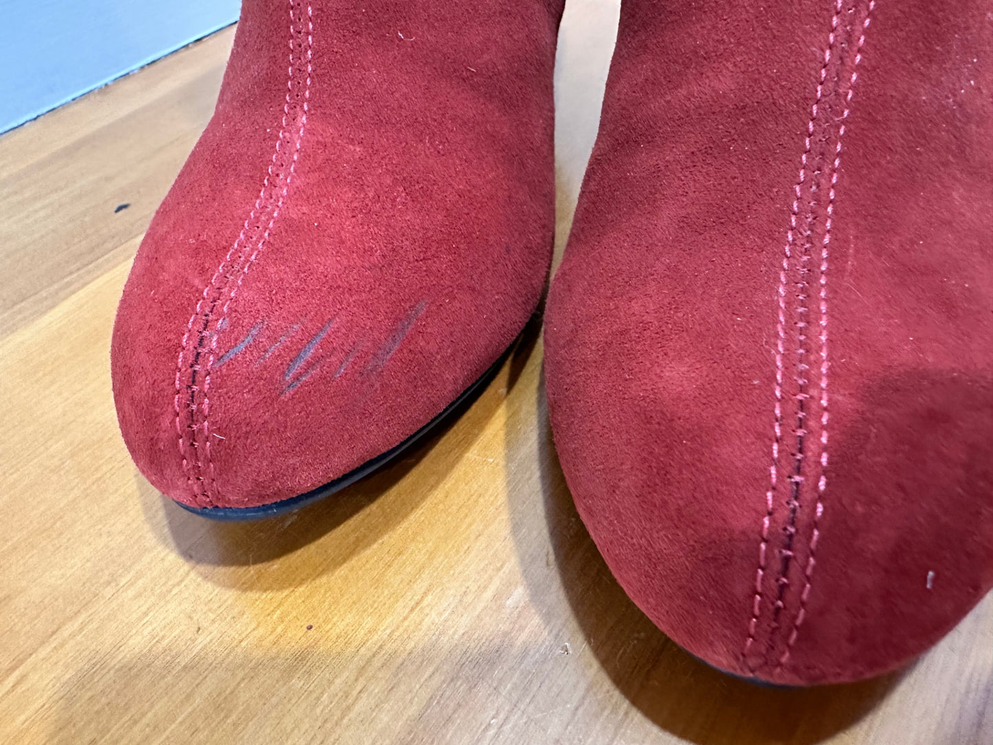 Red Suede Boots - Kumfs - Size 40.5
