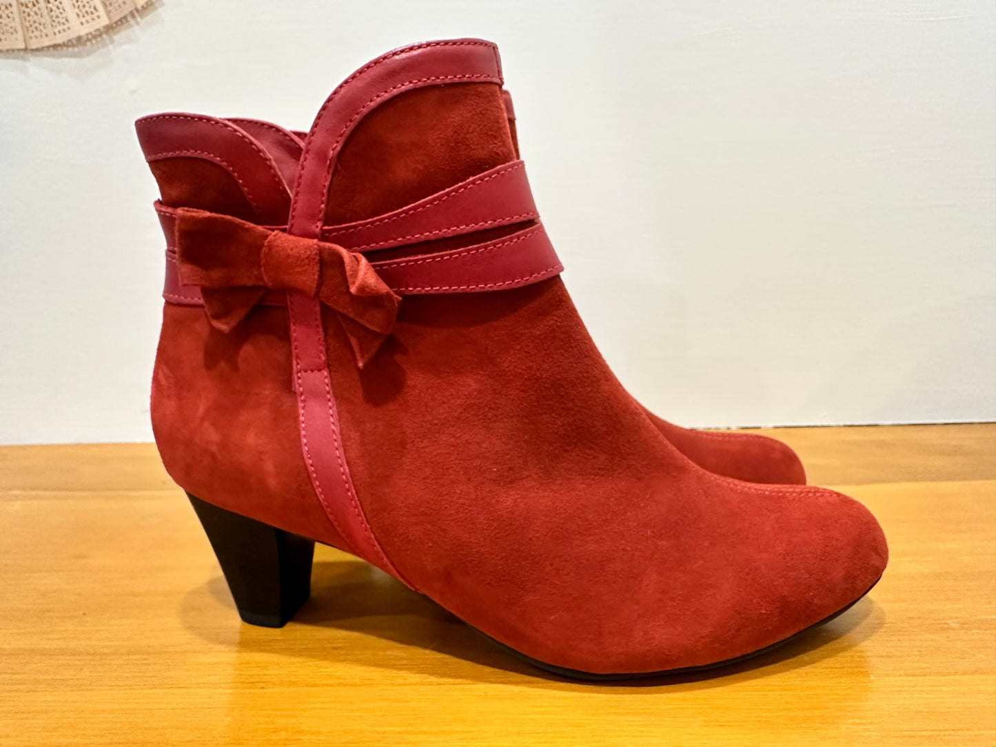 Red Suede Boots - Kumfs - Size 40.5