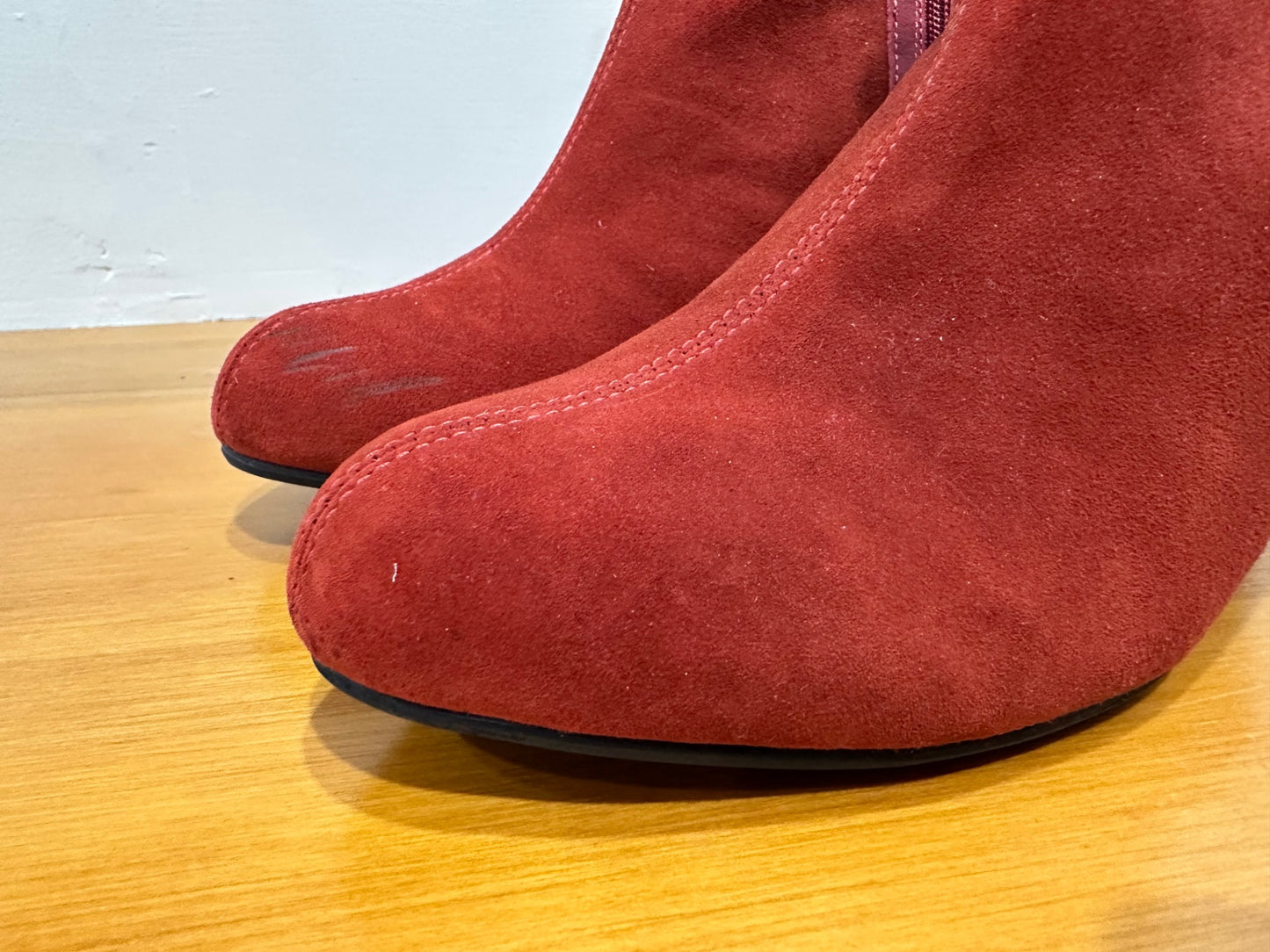 Red Suede Boots - Kumfs - Size 40.5