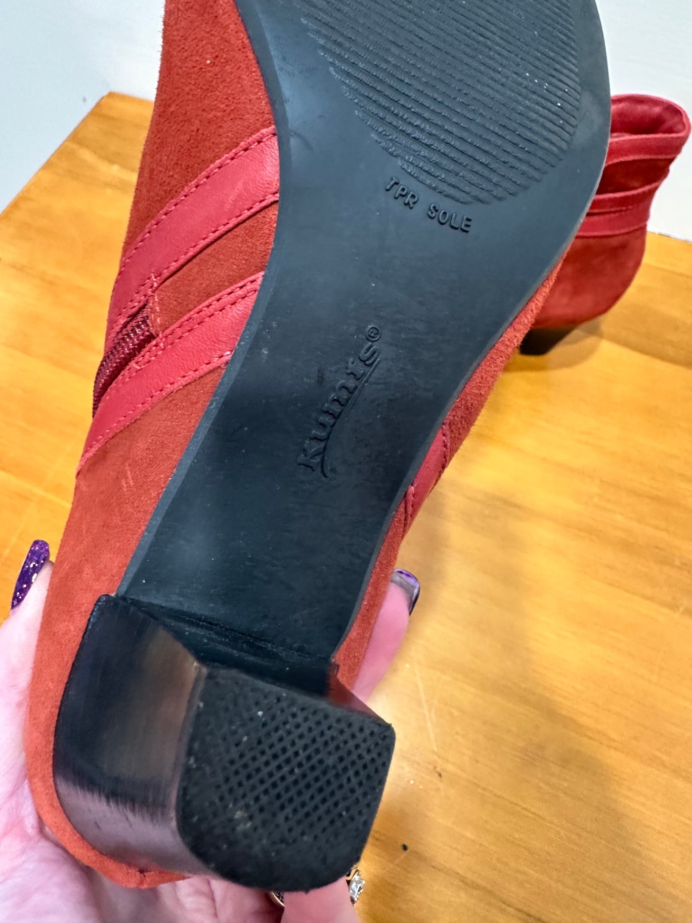 Red Suede Boots - Kumfs - Size 40.5