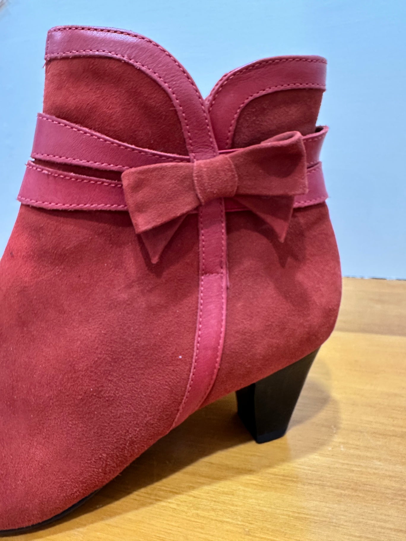 Red Suede Boots - Kumfs - Size 40.5