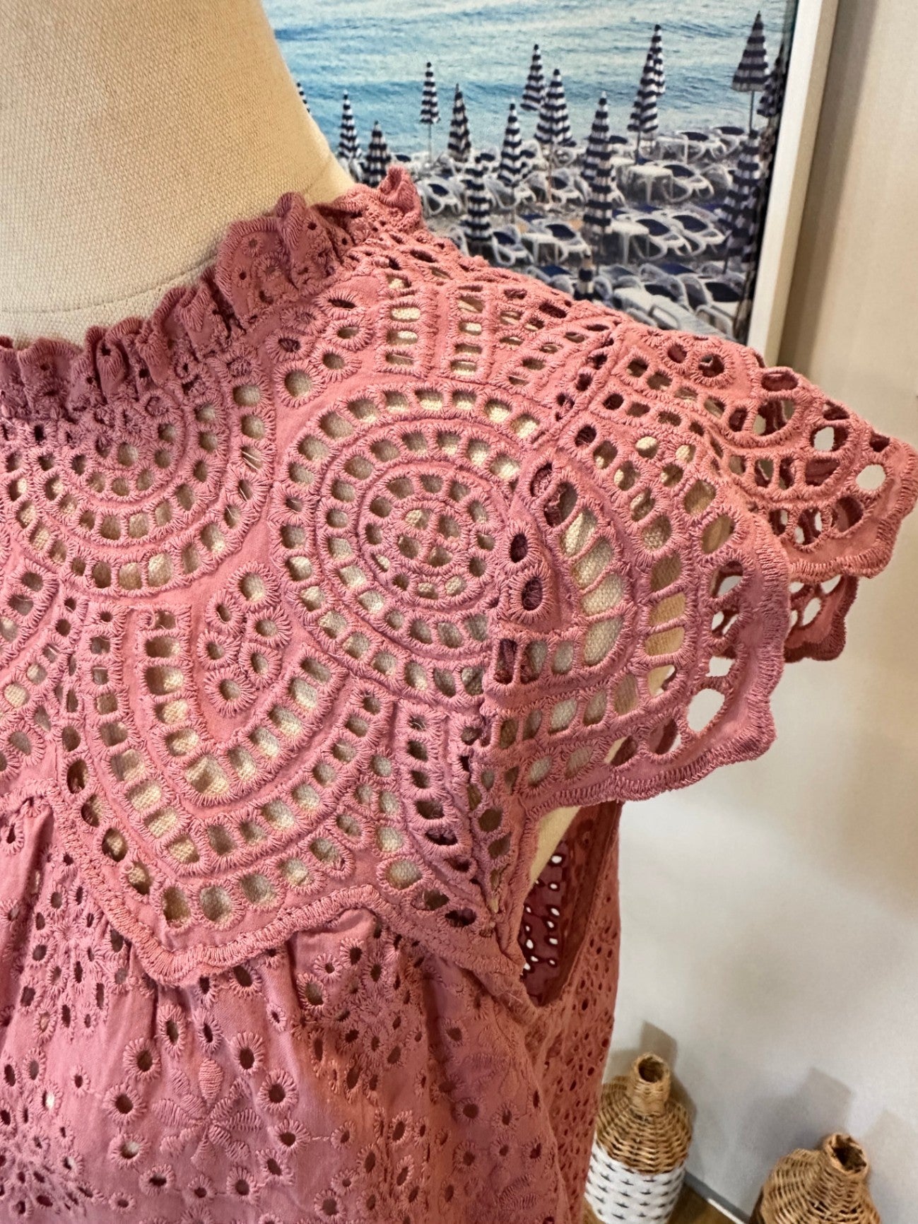 Decjuba - Lace Blouse - Size Small - Blush Pink