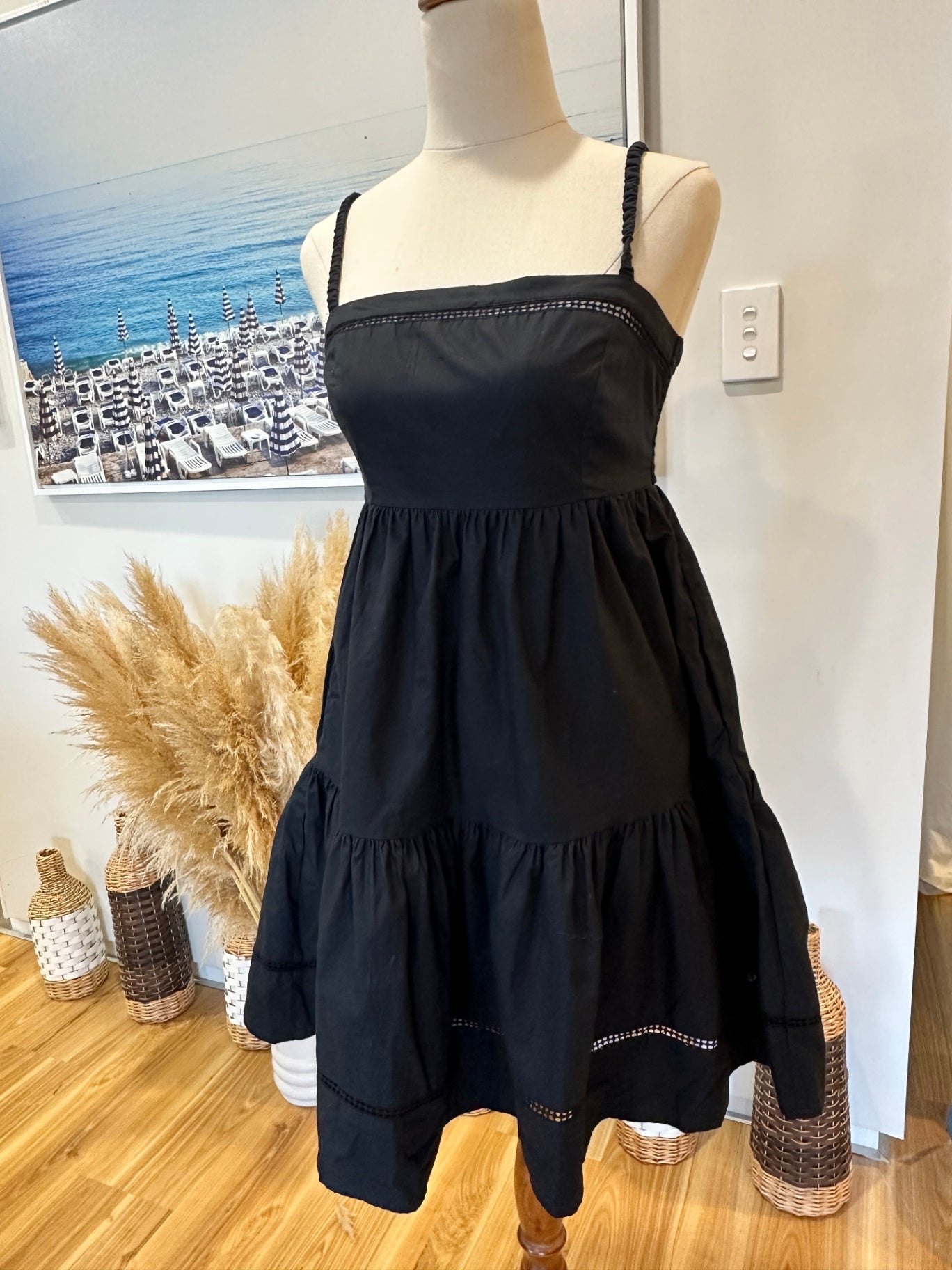 Dotti - Summer Dress - Size 6 - Black - 100% Cotton