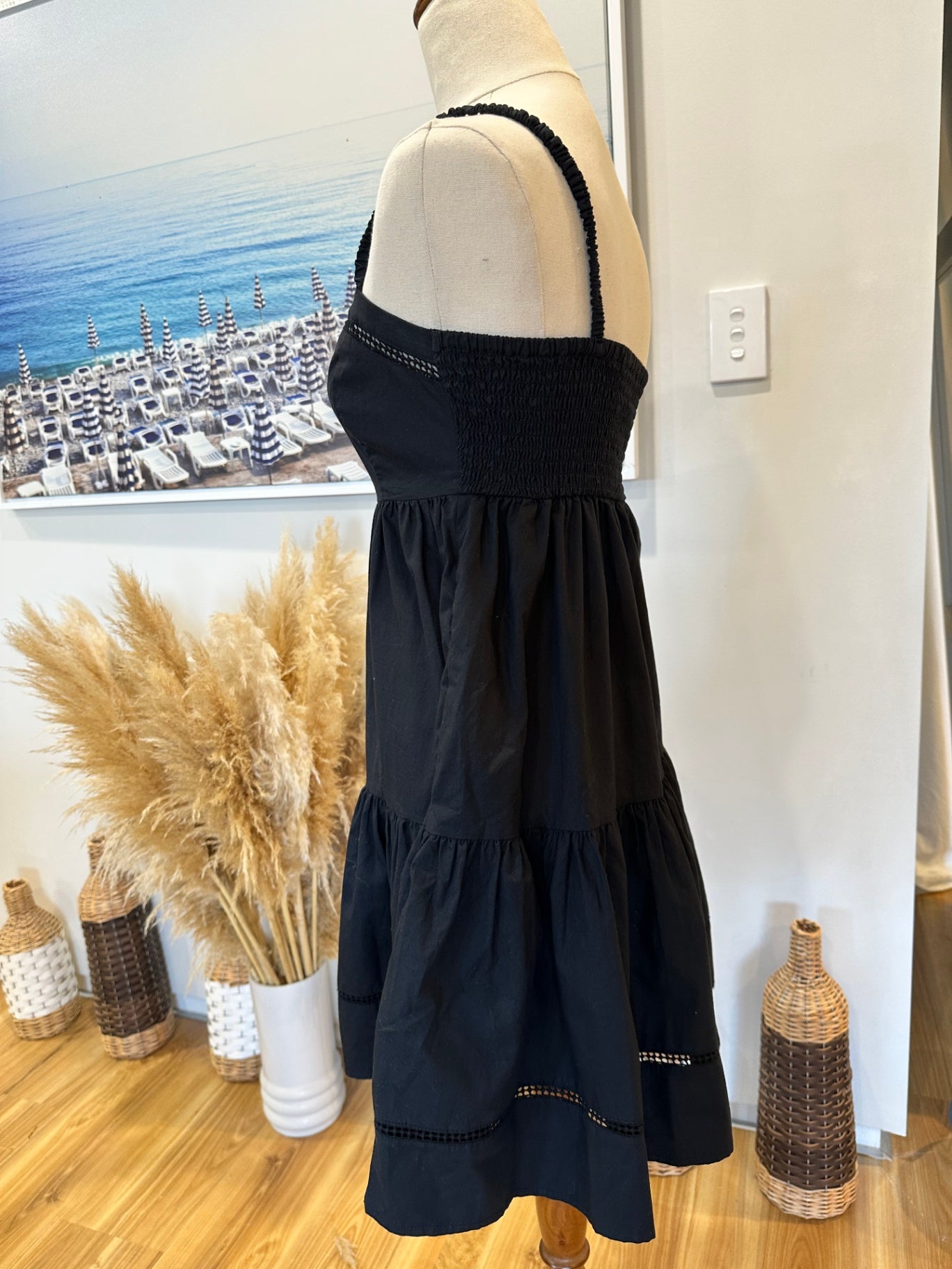 Dotti - Summer Dress - Size 6 - Black - 100% Cotton