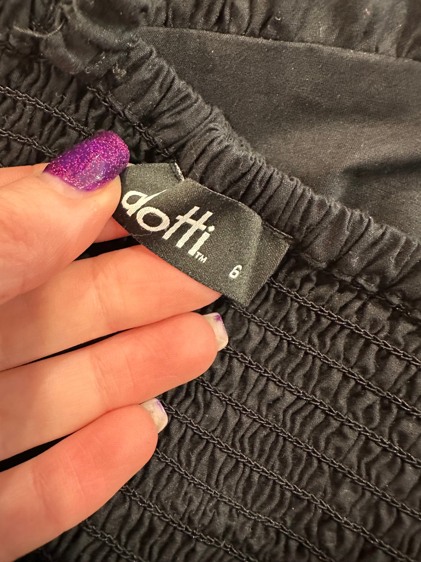 Dotti - Summer Dress - Size 6 - Black - 100% Cotton