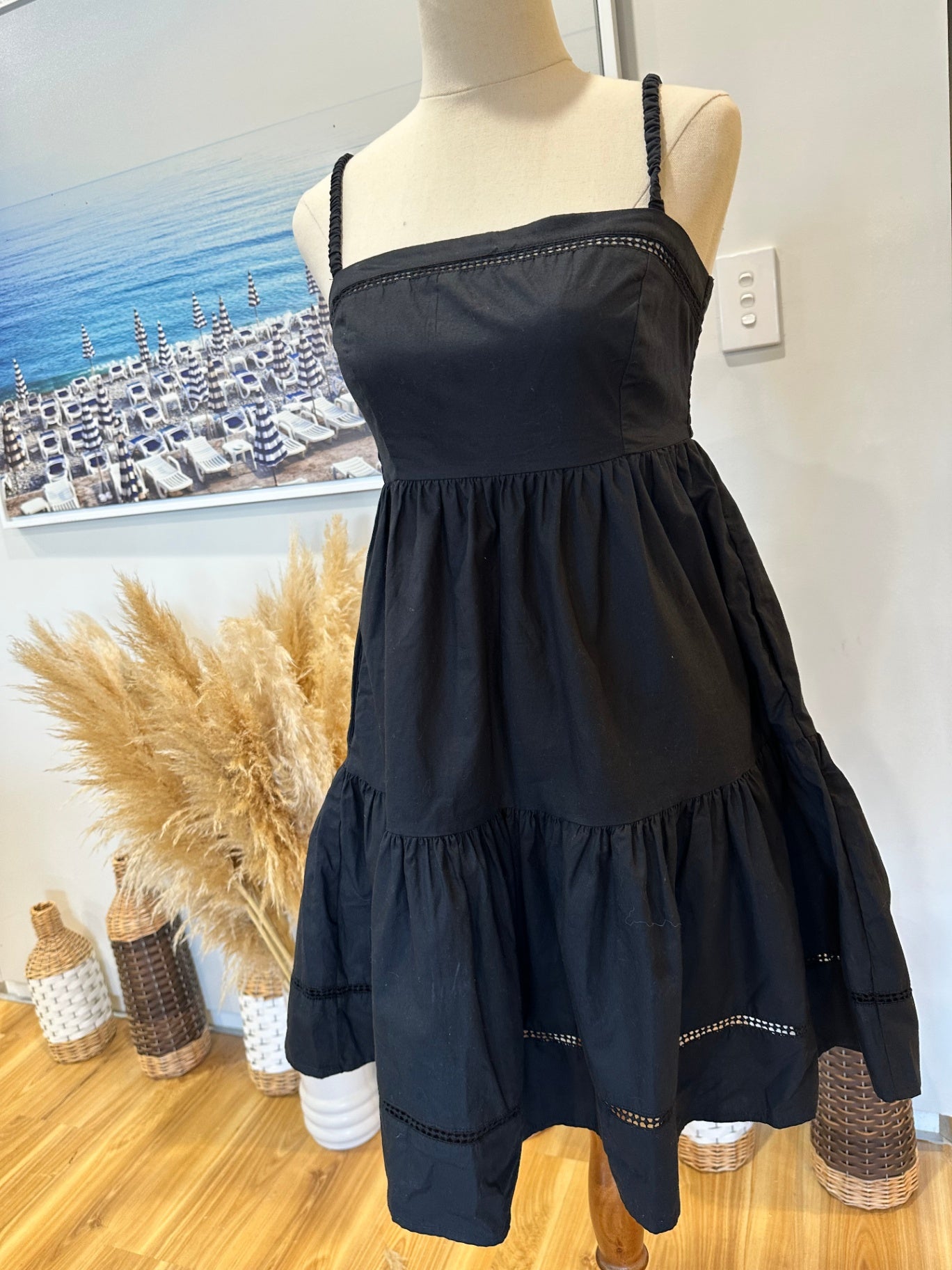 Dotti - Summer Dress - Size 6 - Black - 100% Cotton