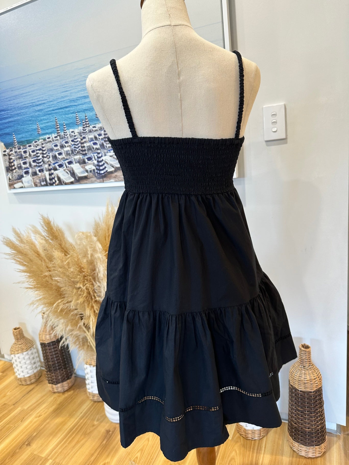 Dotti - Summer Dress - Size 6 - Black - 100% Cotton