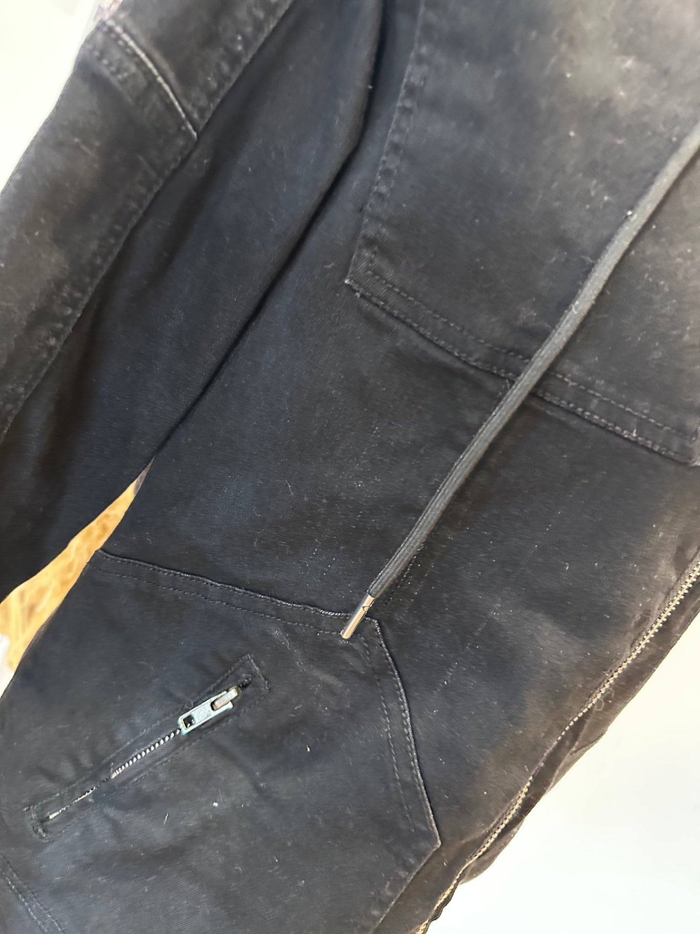 ETC - Denim Jacket - Size Small - Black w floral feature