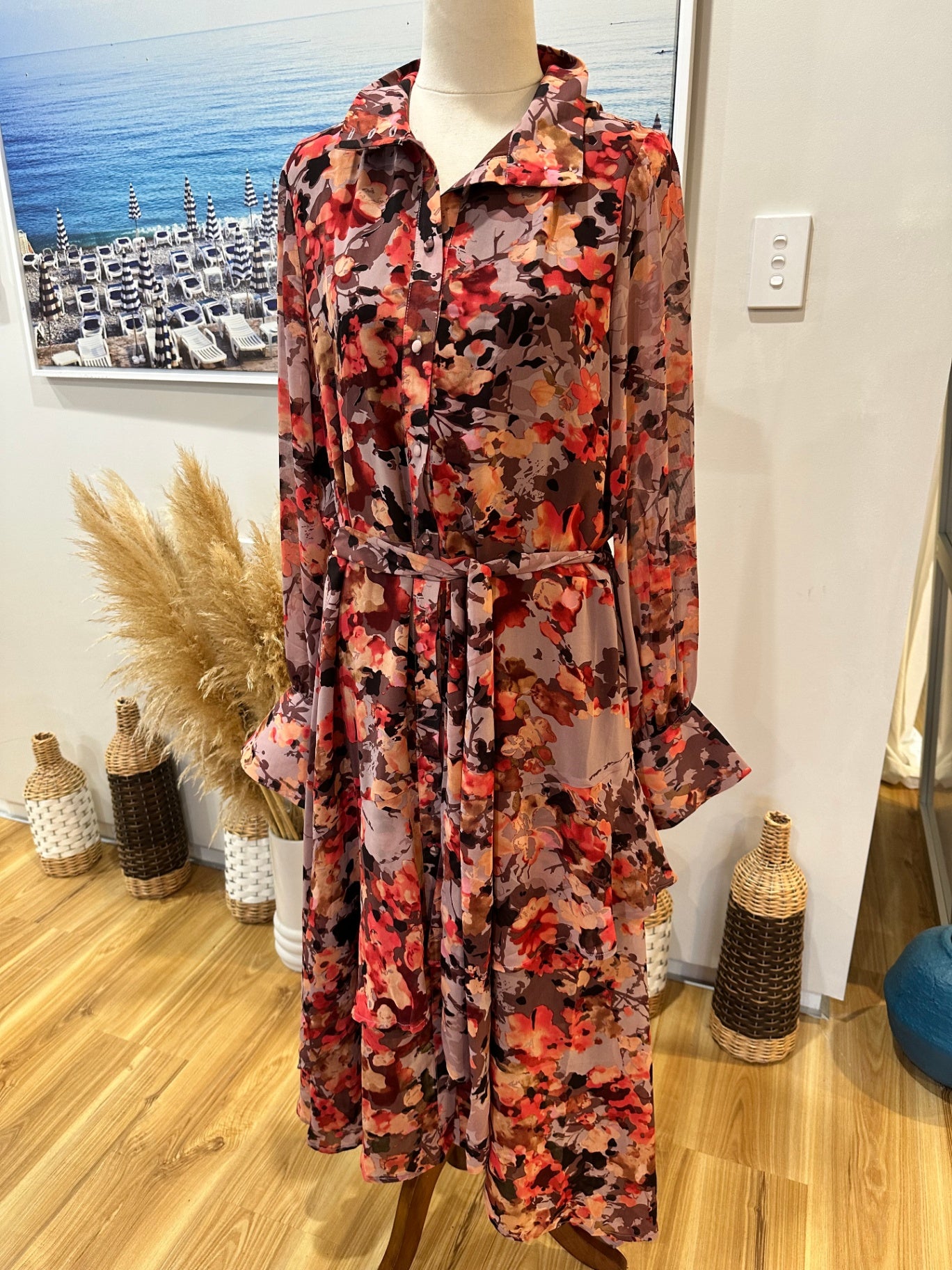 Drama The Label Dress - Medium / Large - Purple / Red / Orange
