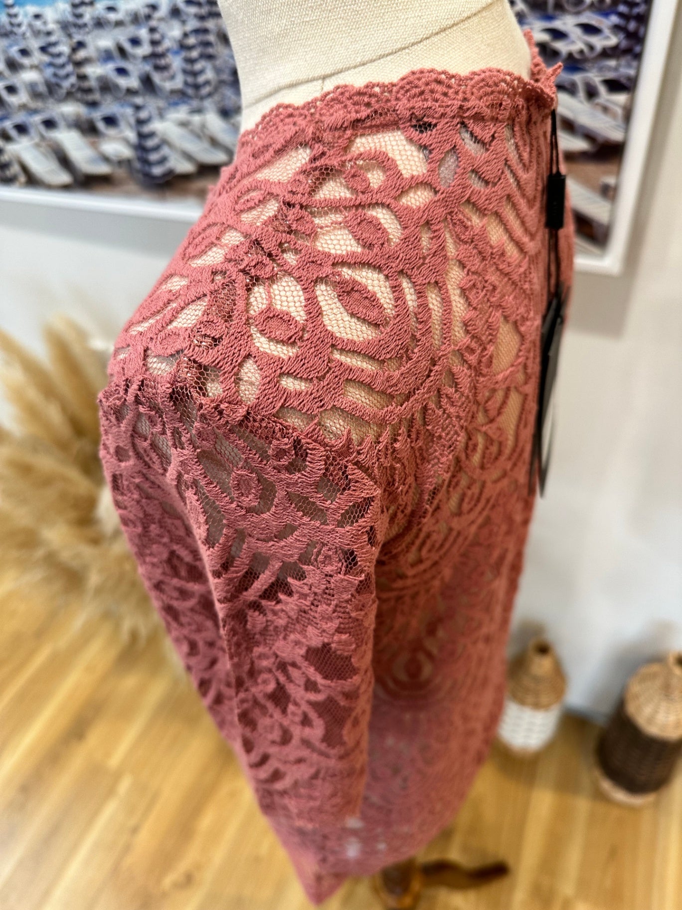 Decjuba - Lace Blouse - Extra Small - Pink