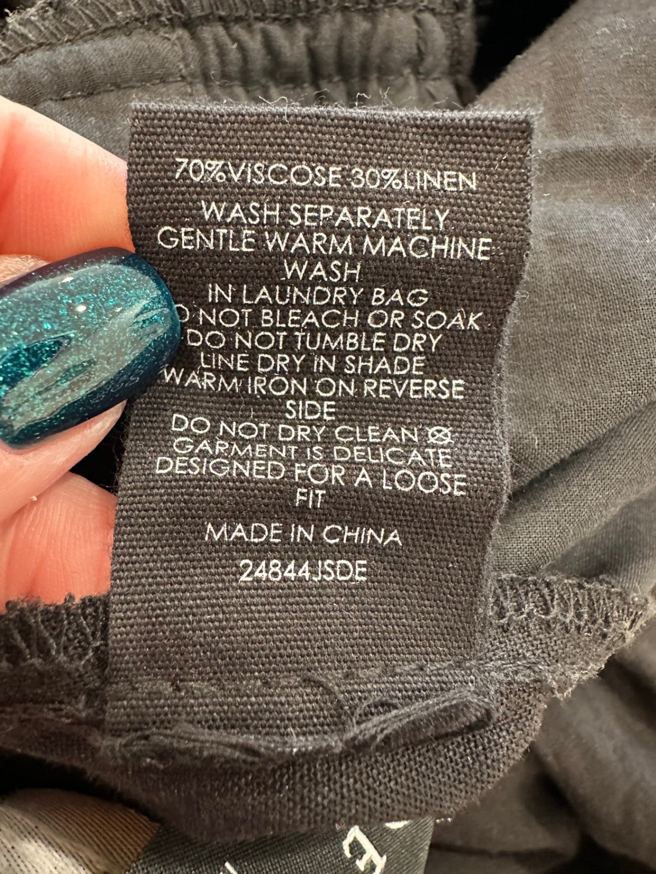 Decjuba - Black Jumpsuit - Size Small - 30% Linen