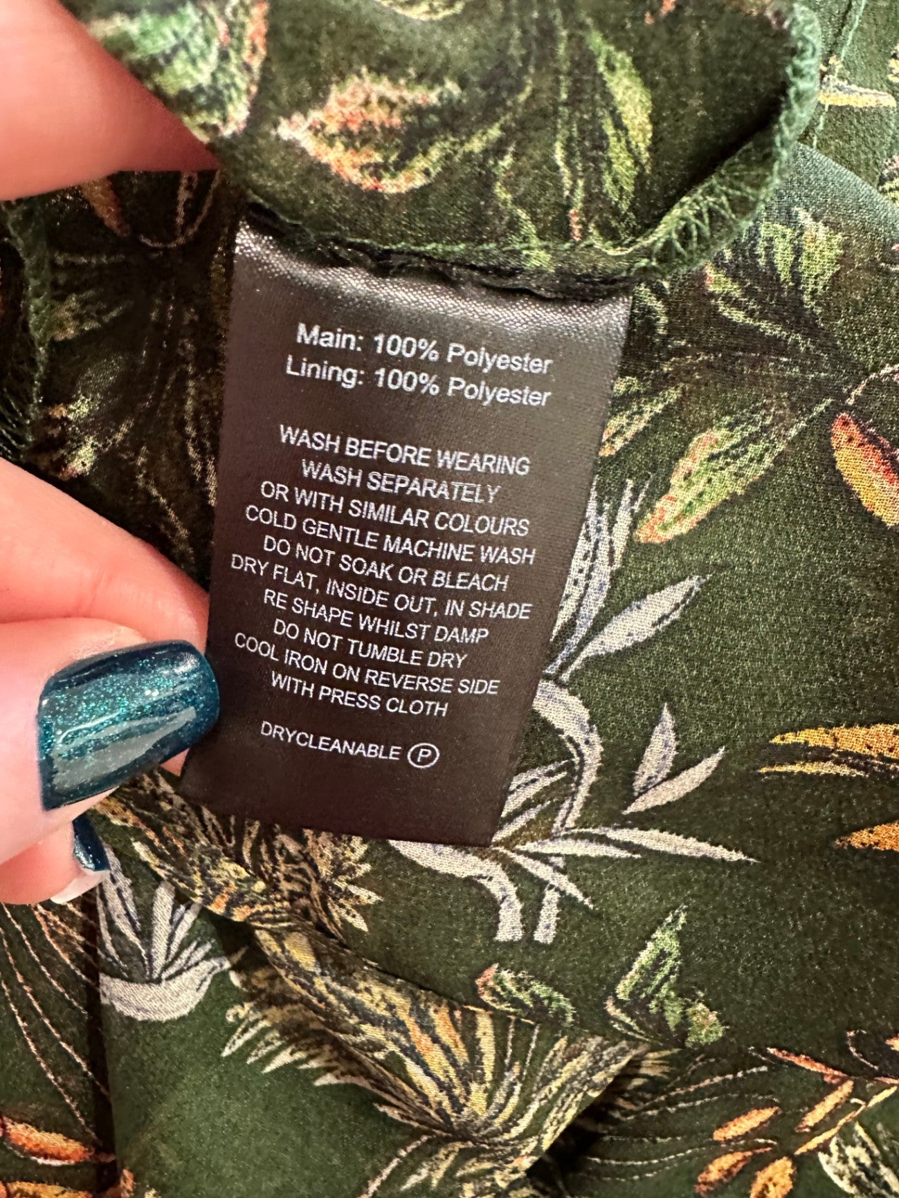 Drama The Label - Dress - Size 12 - Dark green with multicolored floral print