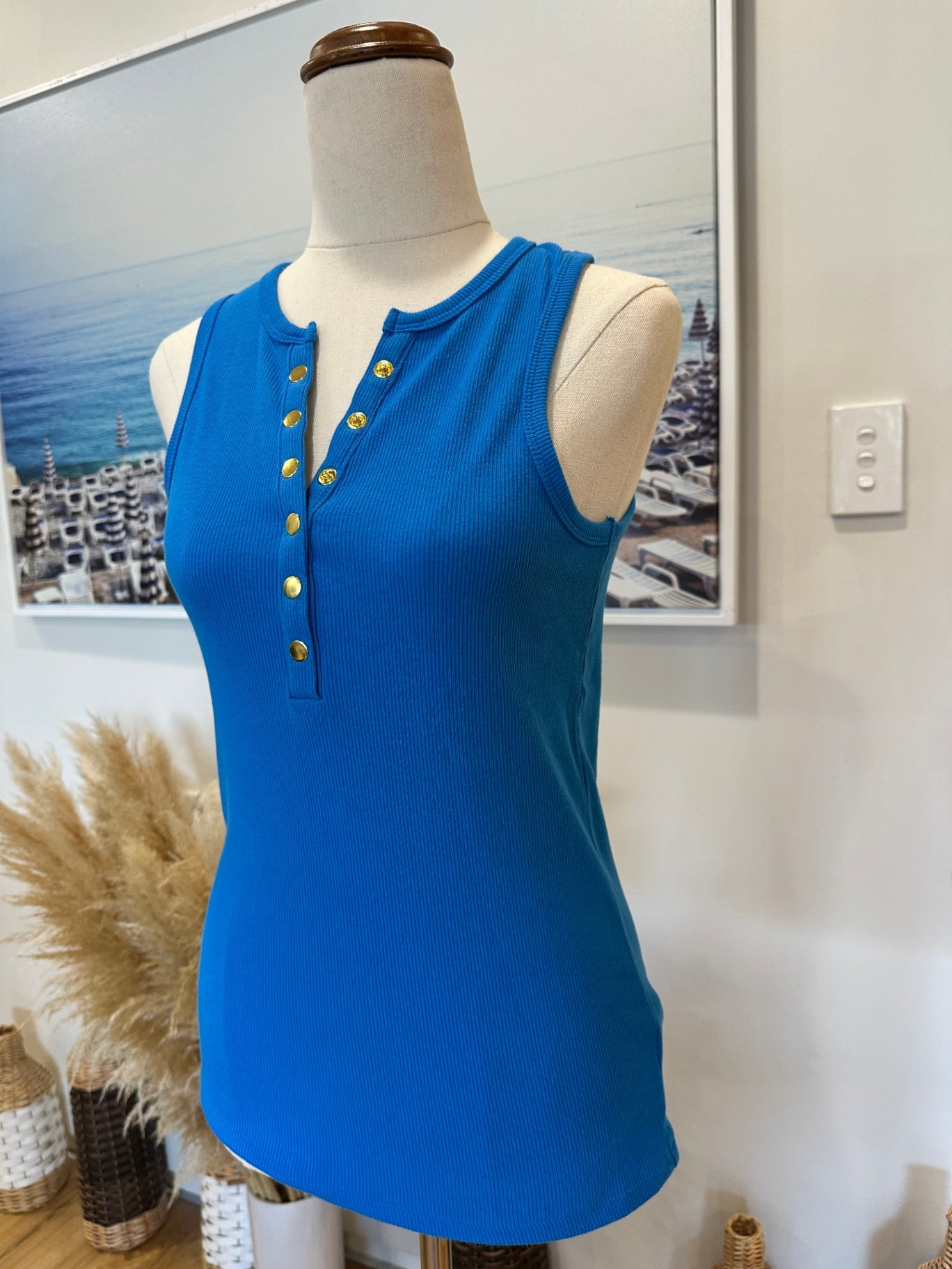 Decjuba - Singlet Top - Small - Blue - NEW