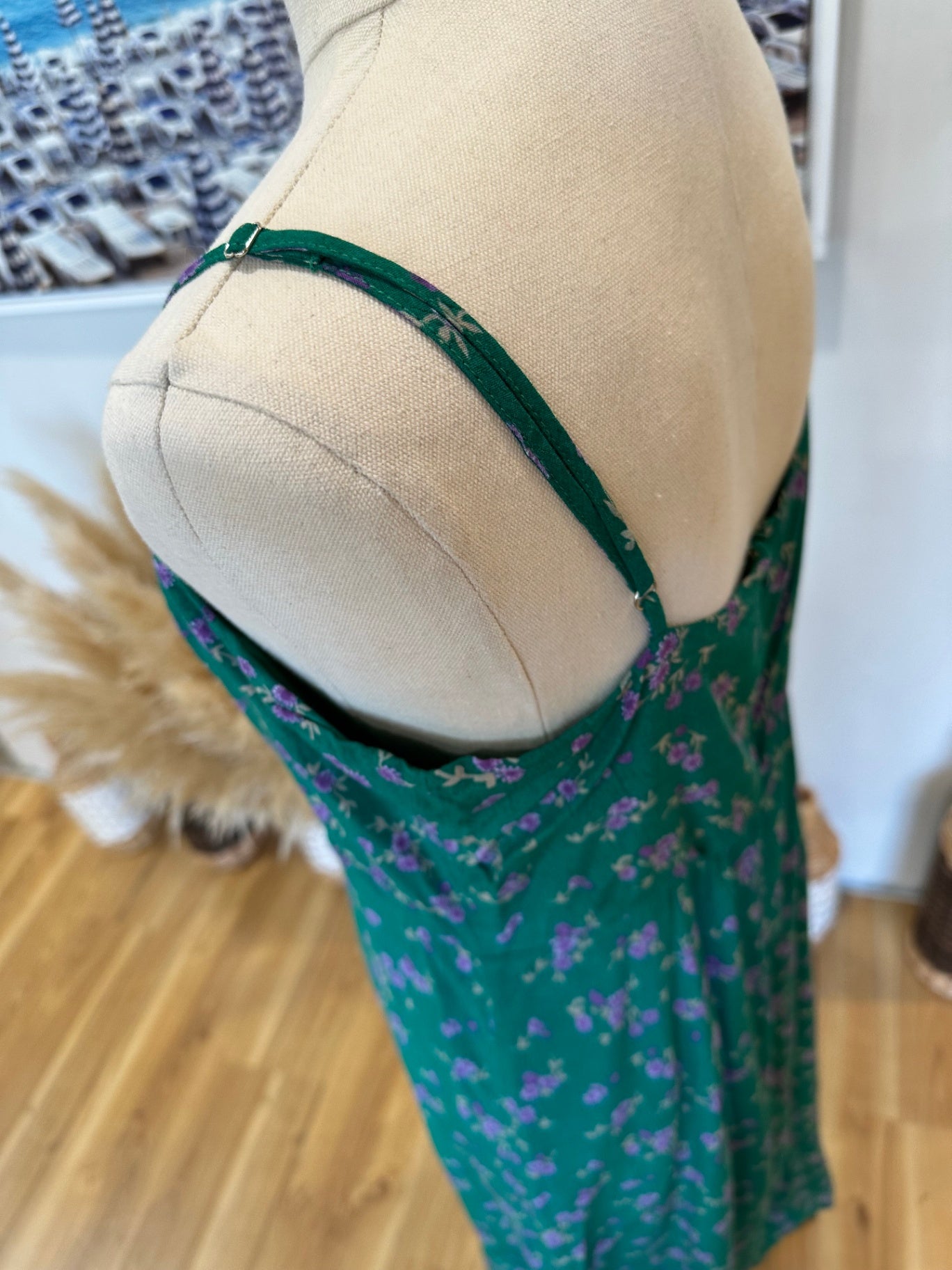 Drama The Label - Dress - Size 12 - Green w Purple Flowers