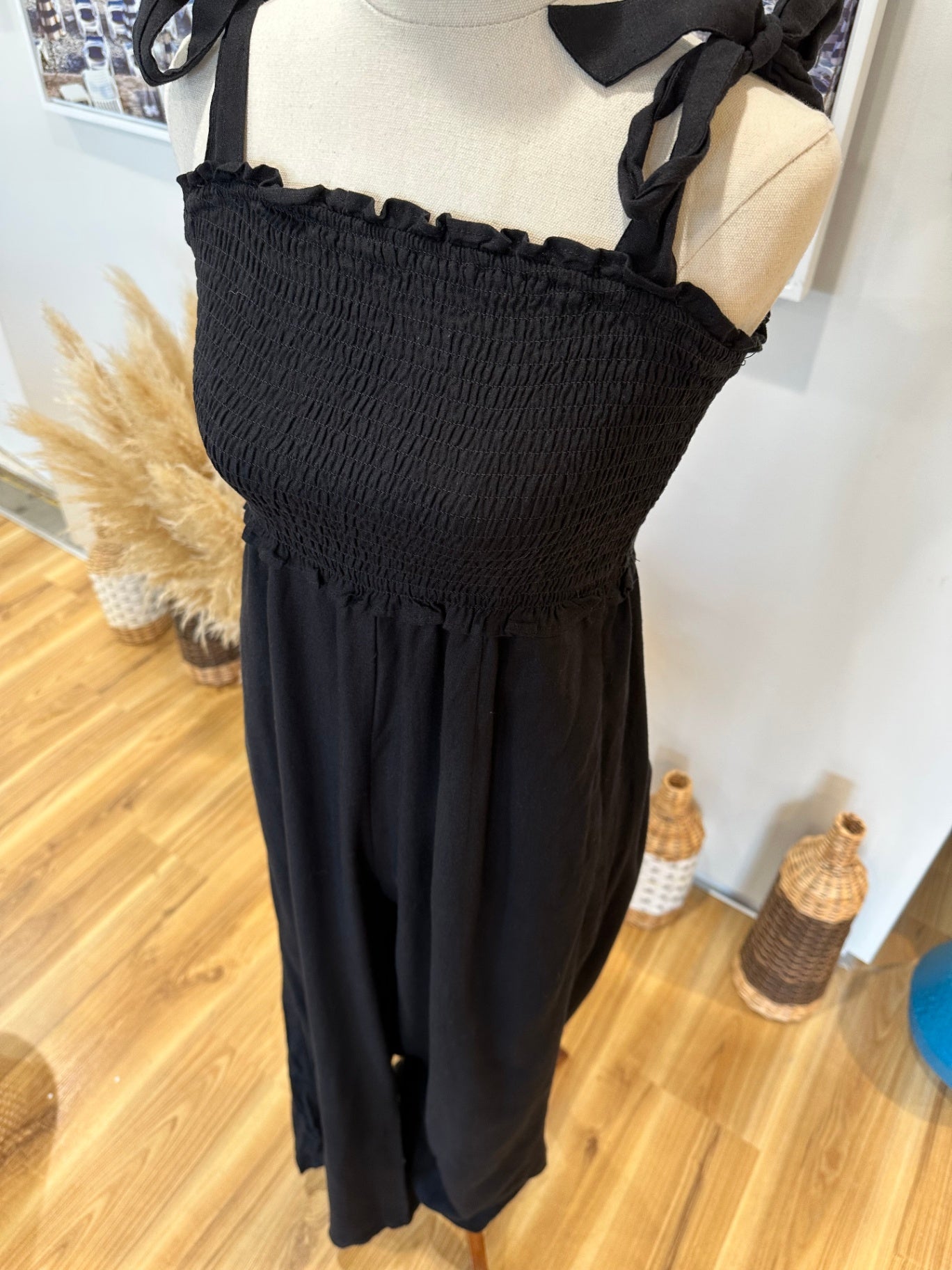 Decjuba - Black Jumpsuit - Size Small - 30% Linen