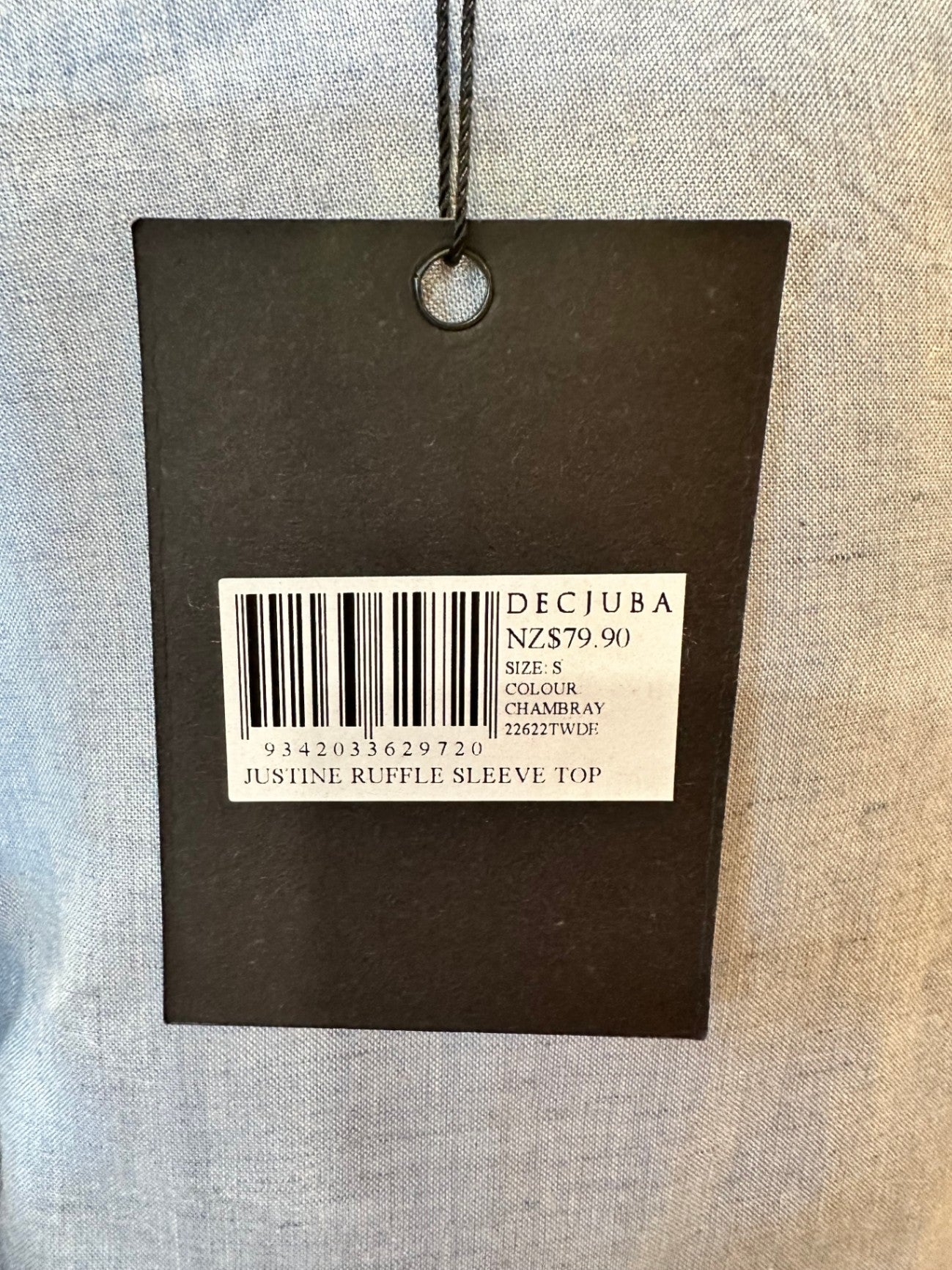 DecjubaBlouse - Size Small - 30% Linen - Pale Blue