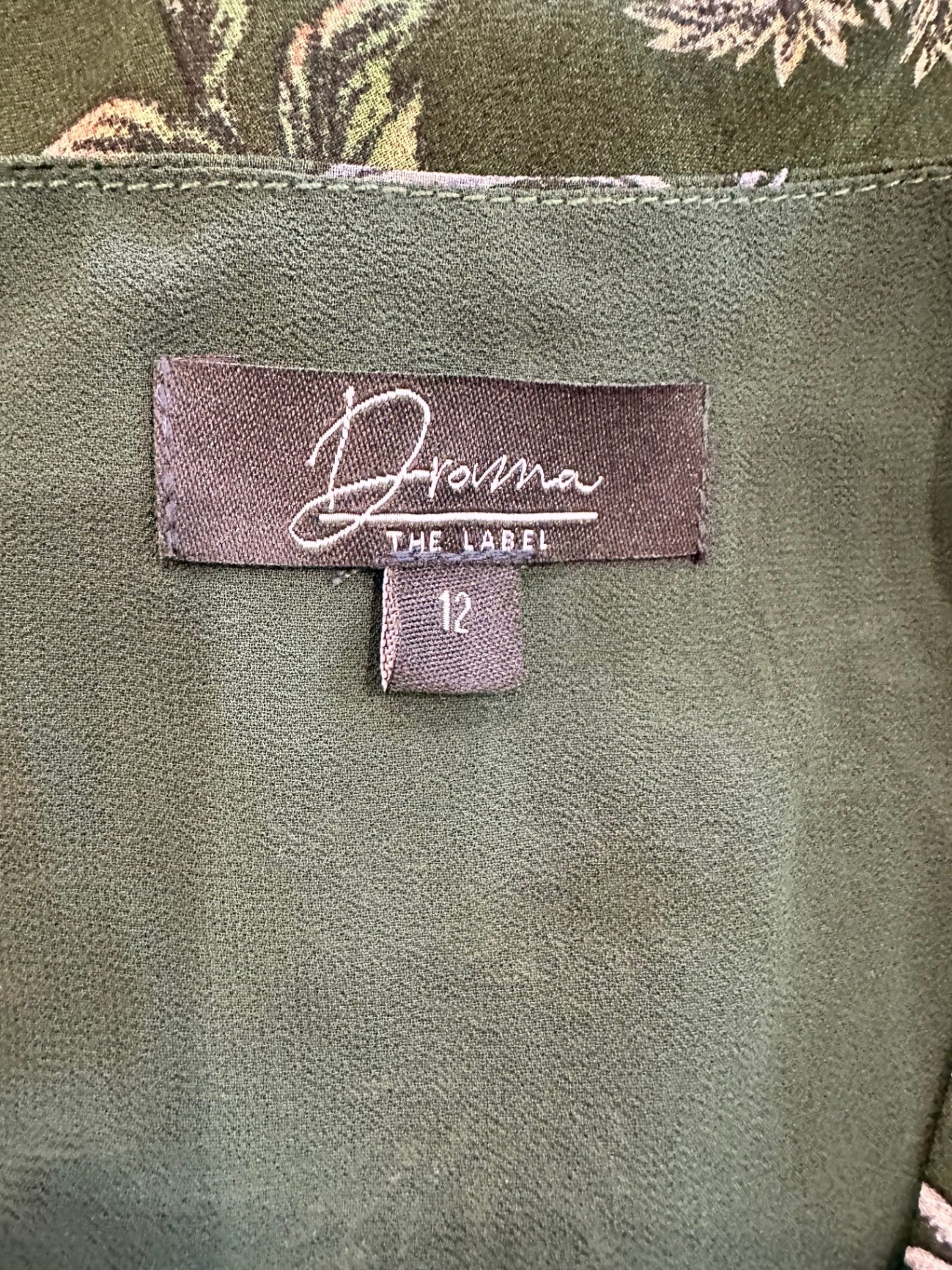 Drama The Label - Dress - Size 12 - Dark green with multicolored floral print