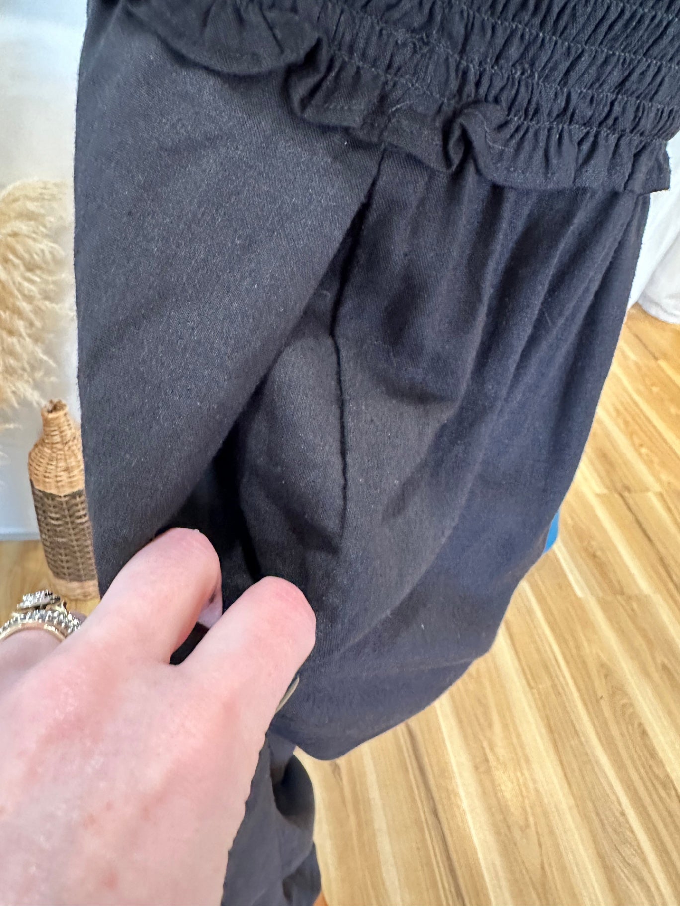 Decjuba - Black Jumpsuit - Size Small - 30% Linen