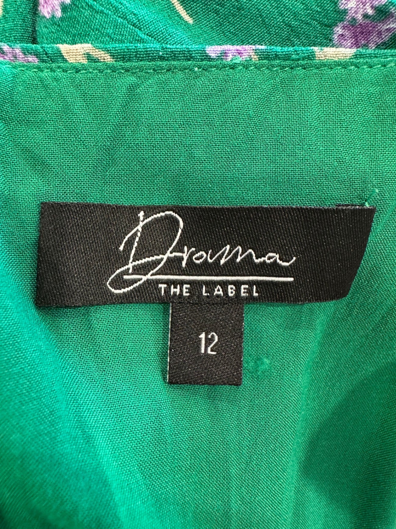 Drama The Label - Dress - Size 12 - Green w Purple Flowers