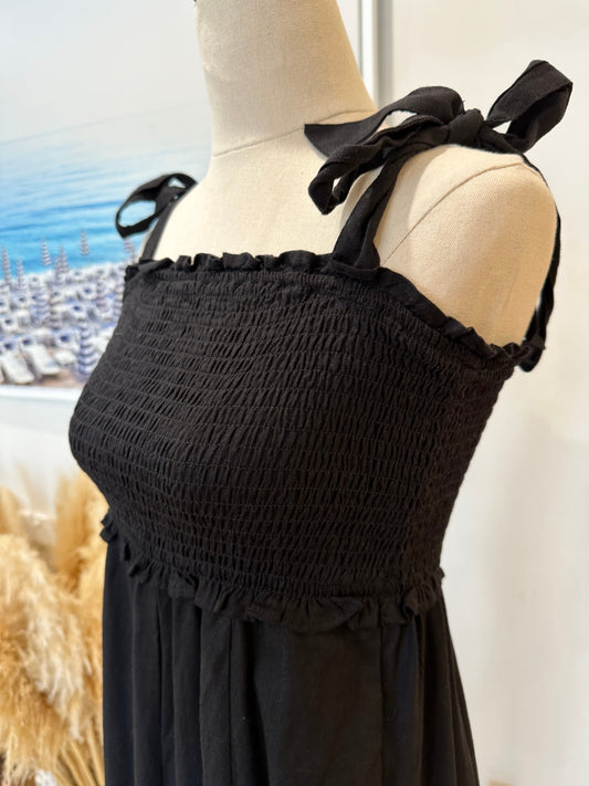 Decjuba - Black Jumpsuit - Size Small - 30% Linen