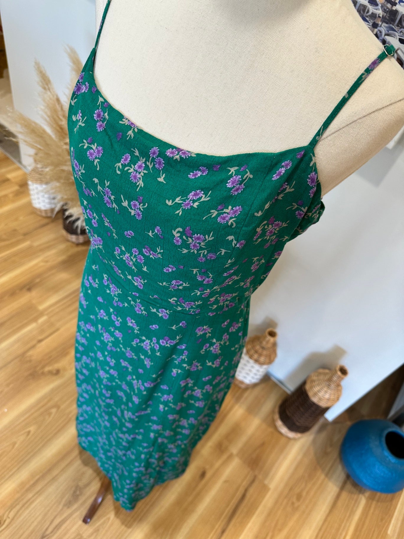 Drama The Label - Dress - Size 12 - Green w Purple Flowers