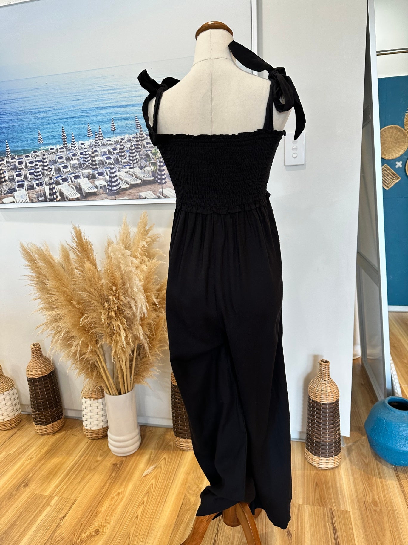 Decjuba - Black Jumpsuit - Size Small - 30% Linen