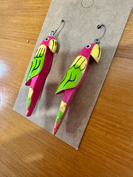 Parrot Earrings - Timber - Tropical