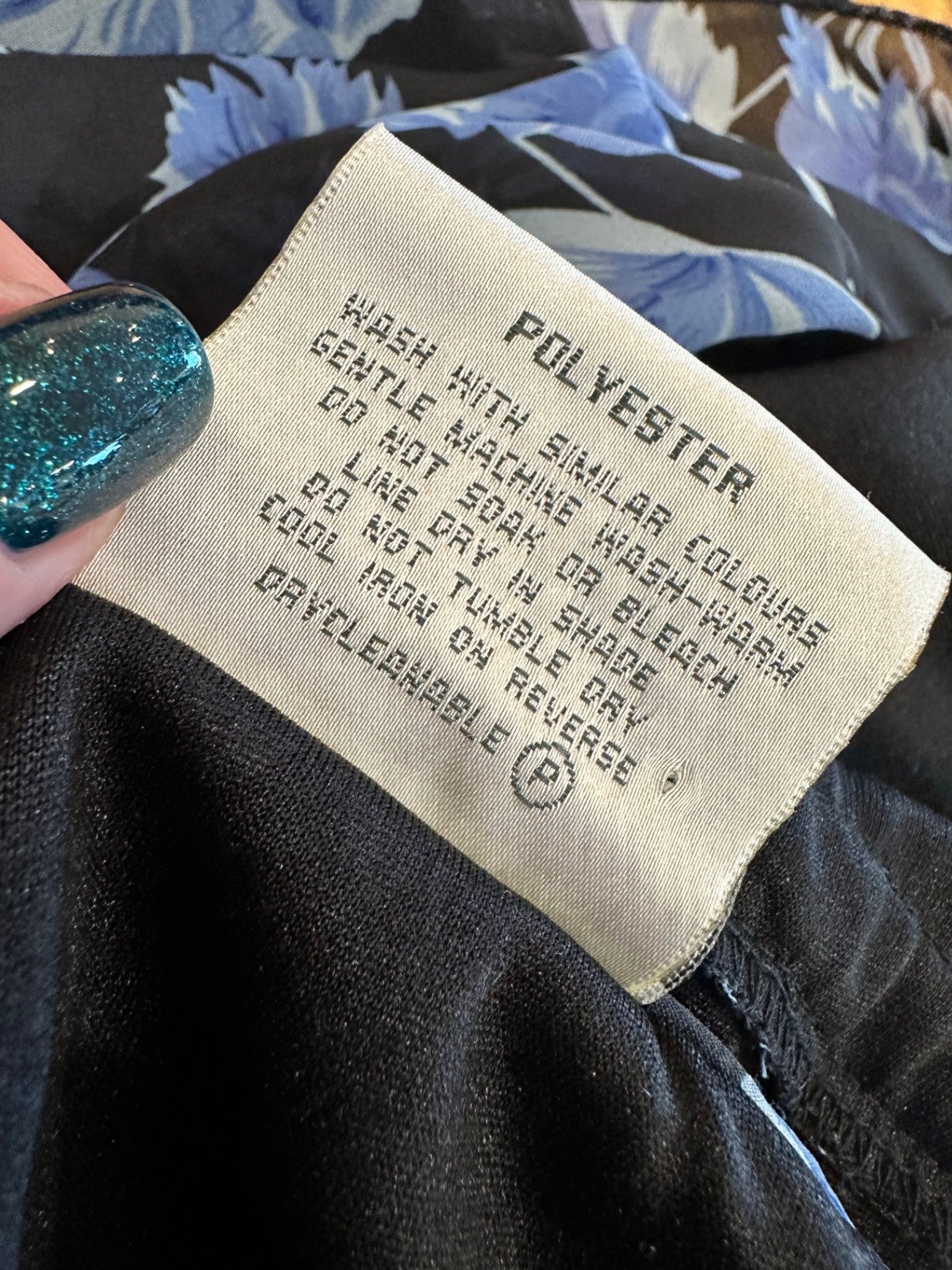 Black & Blue Floral Blouse - Size 20