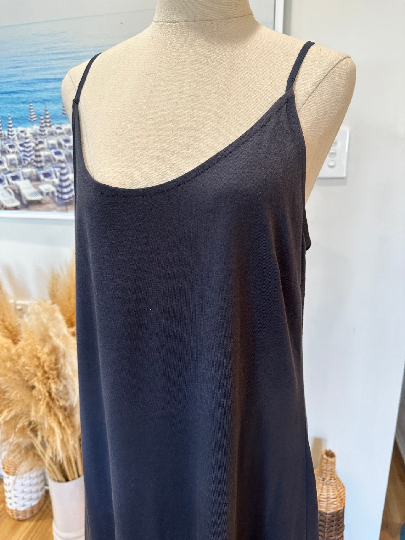 Emerge - Summer Dress - Size 14 - Navy Blue / Grey