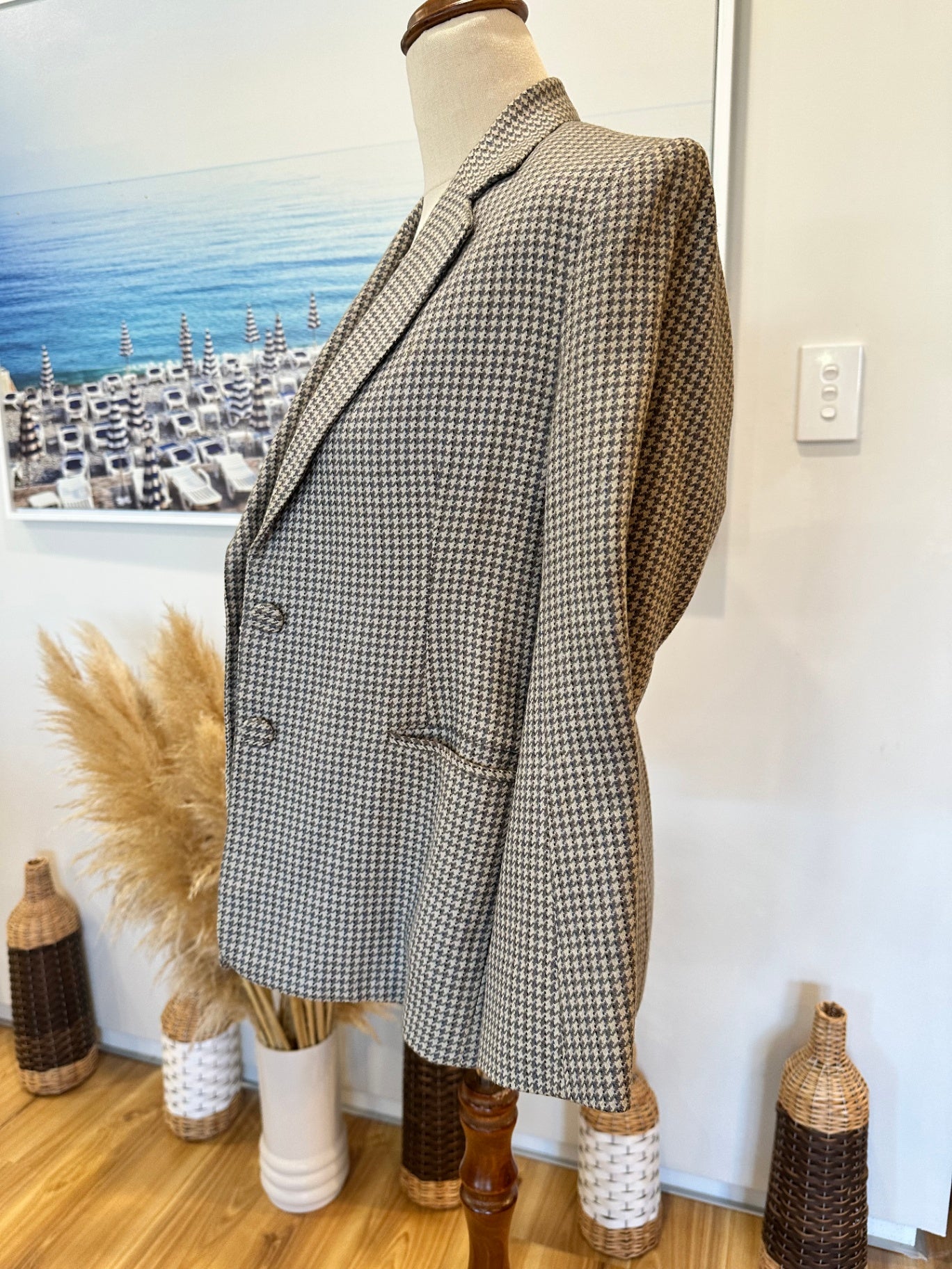 Vintage Blazer - Small / Medium - Worsted with Cashmere + Mink - Beige and brown