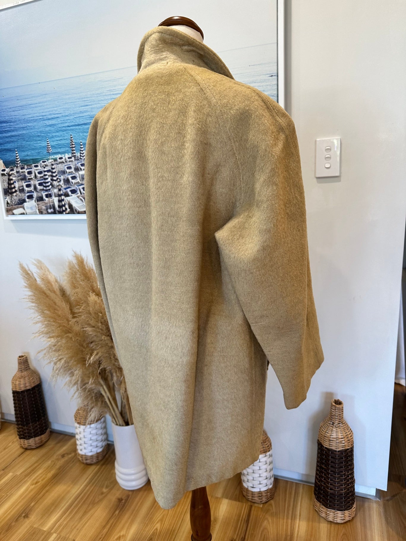 Vintage - Wool + Cashmere Coat - Medium - Cream / Beige