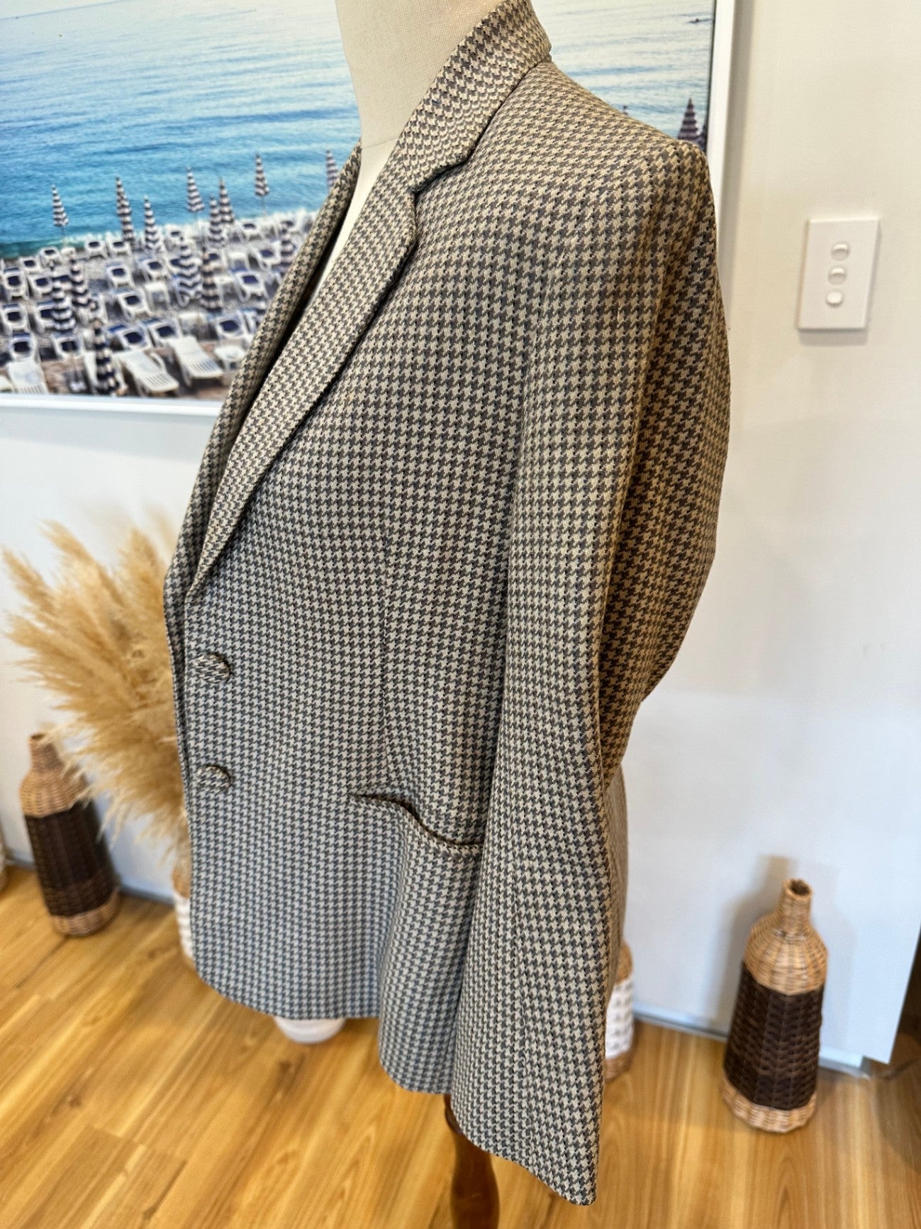Vintage Blazer - Small / Medium - Worsted with Cashmere + Mink - Beige and brown