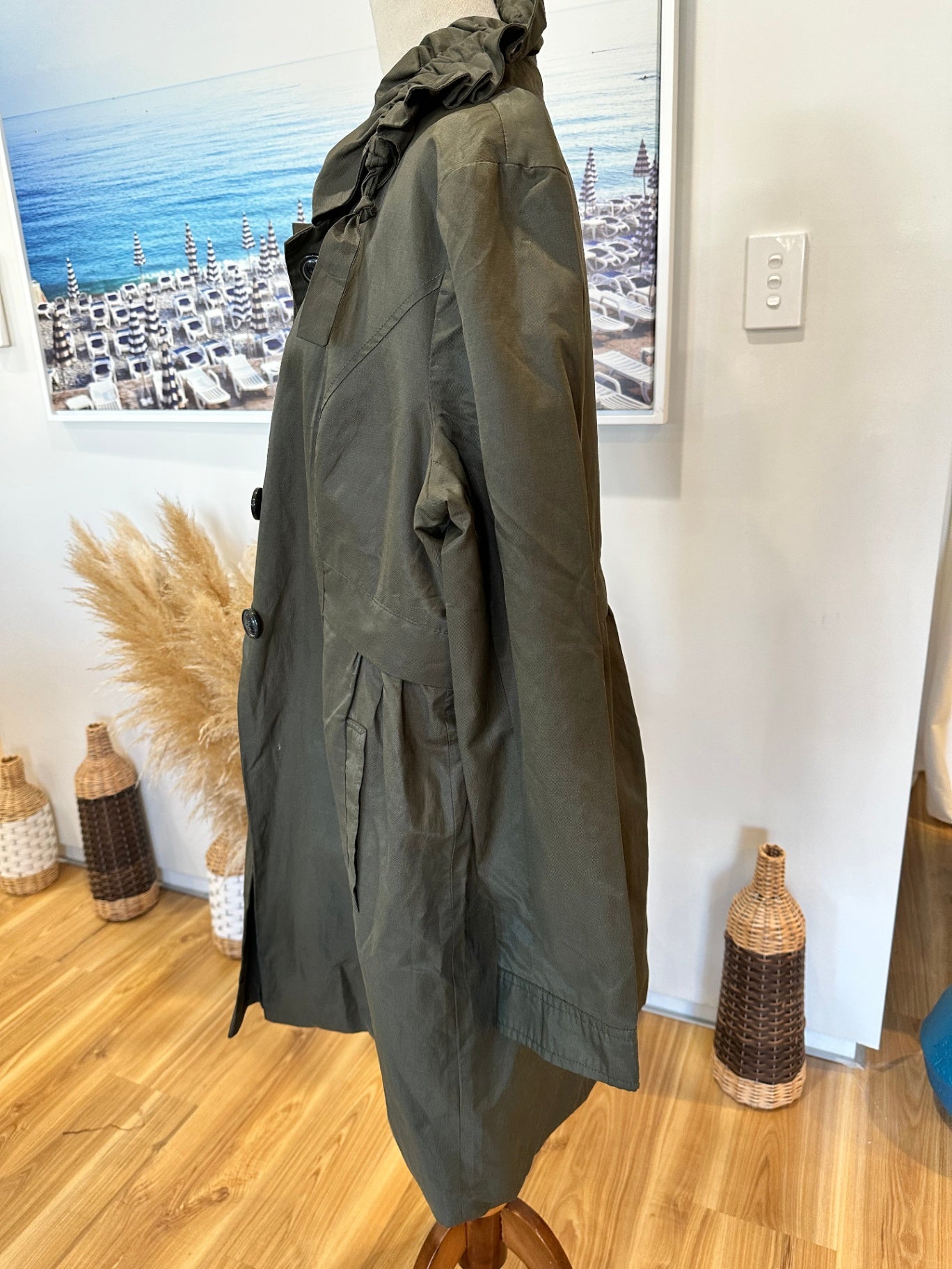 Capture - Spring Coat - Size 16 - Olive Green