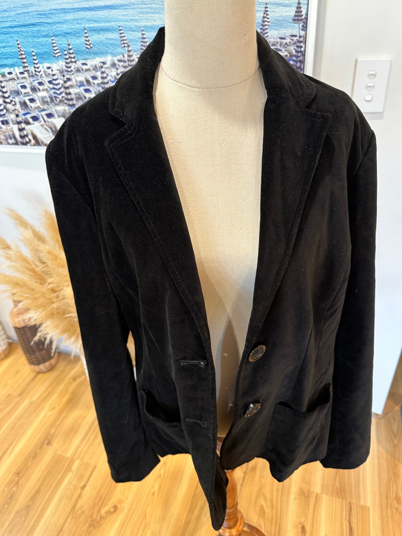 Max - Black Velver Blazer - Size 14