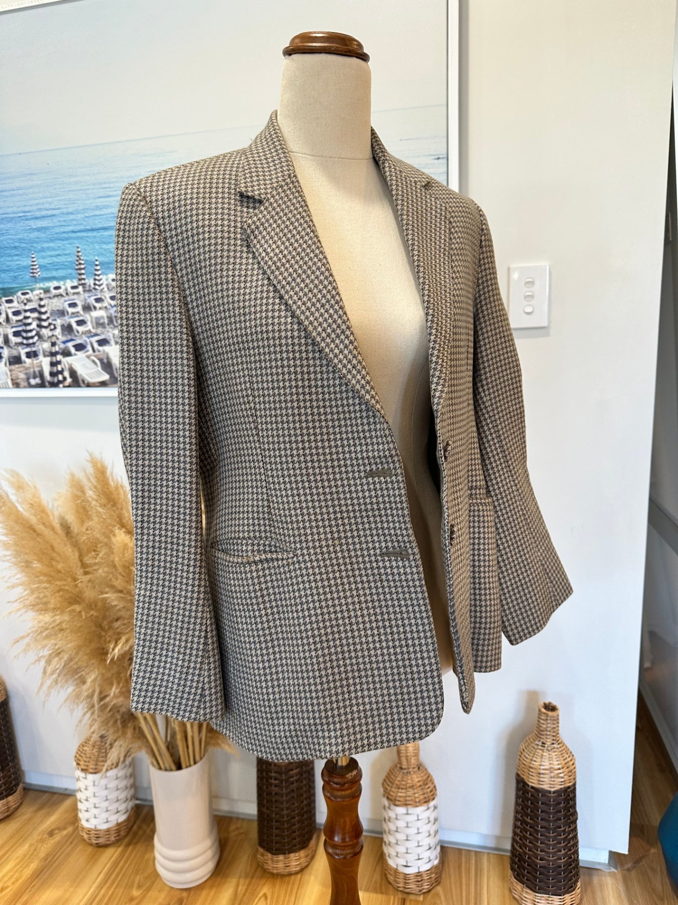 Vintage Blazer - Small / Medium - Worsted with Cashmere + Mink - Beige and brown
