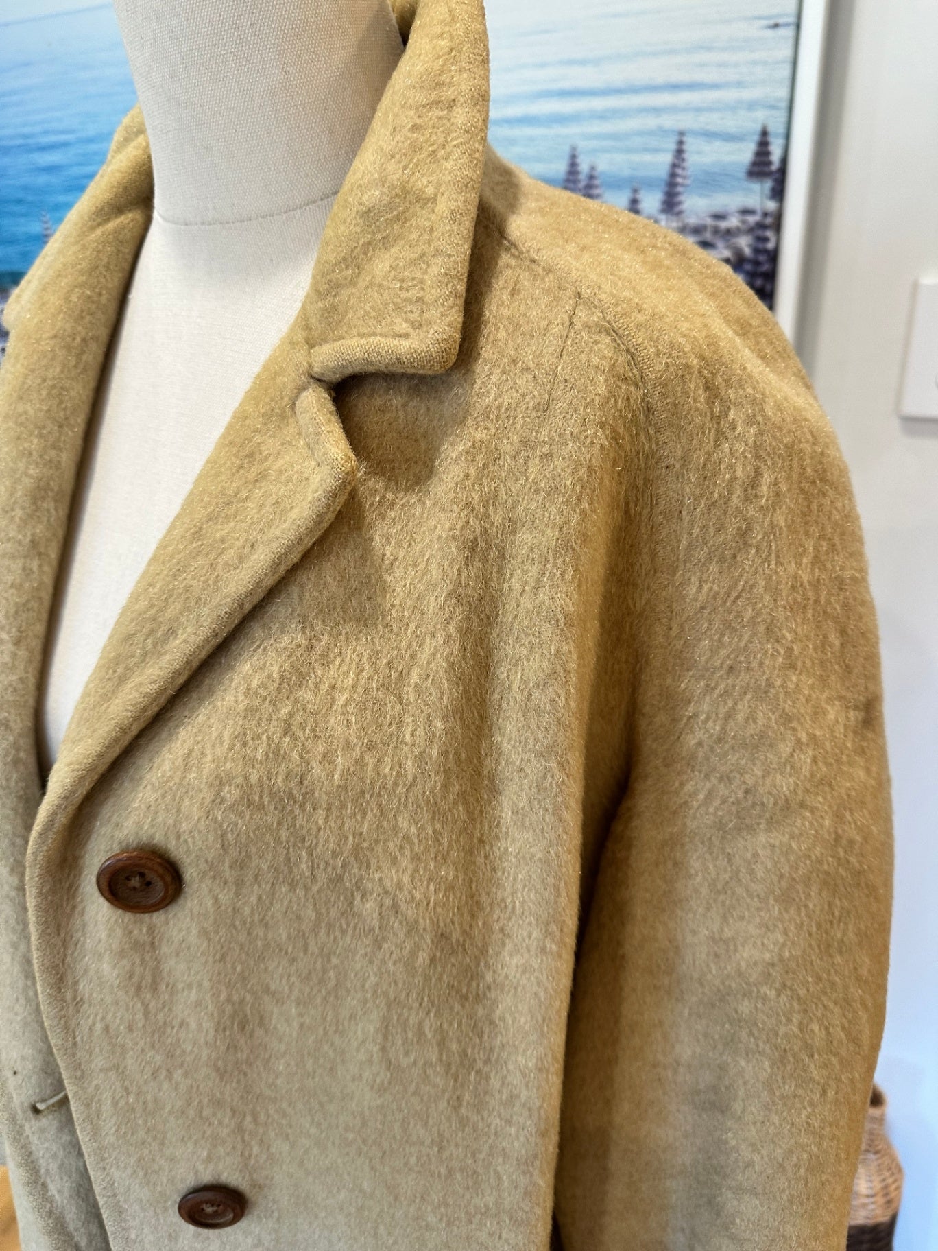 Vintage - Wool + Cashmere Coat - Medium - Cream / Beige
