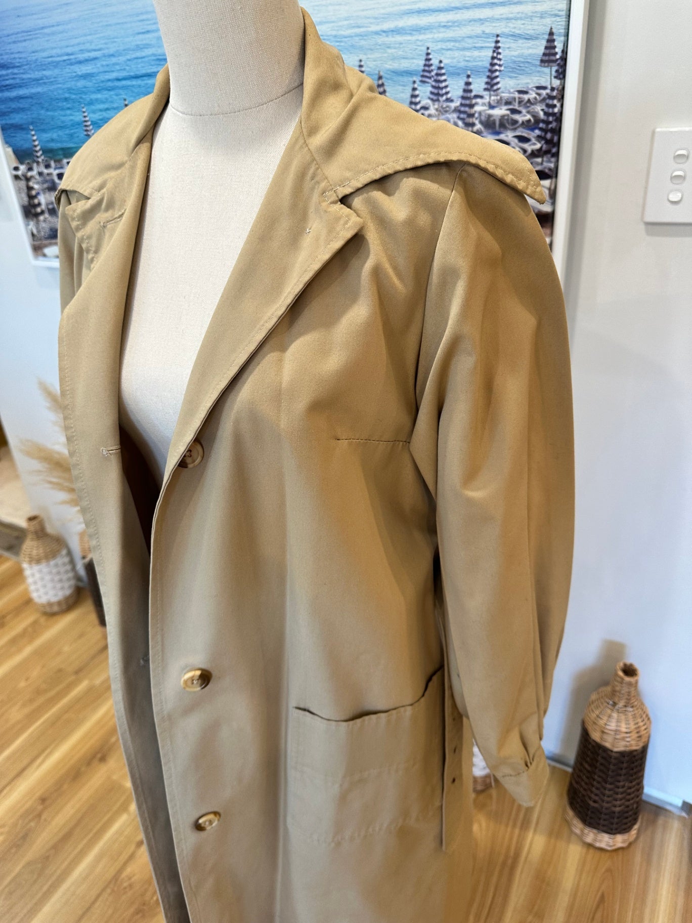 Vintage Trench Coat - Medium - Beige