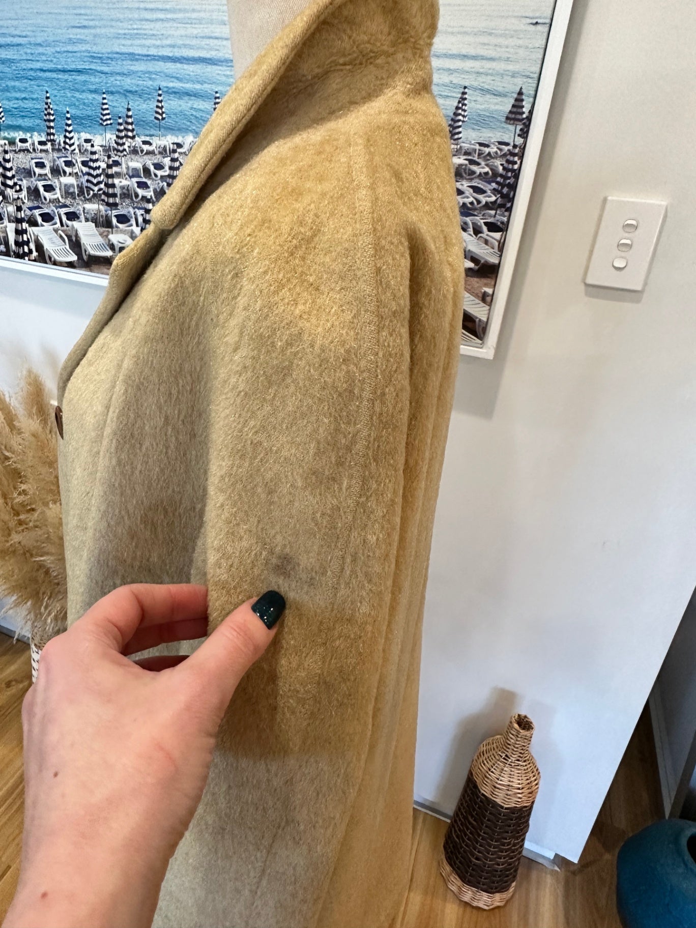 Vintage - Wool + Cashmere Coat - Medium - Cream / Beige