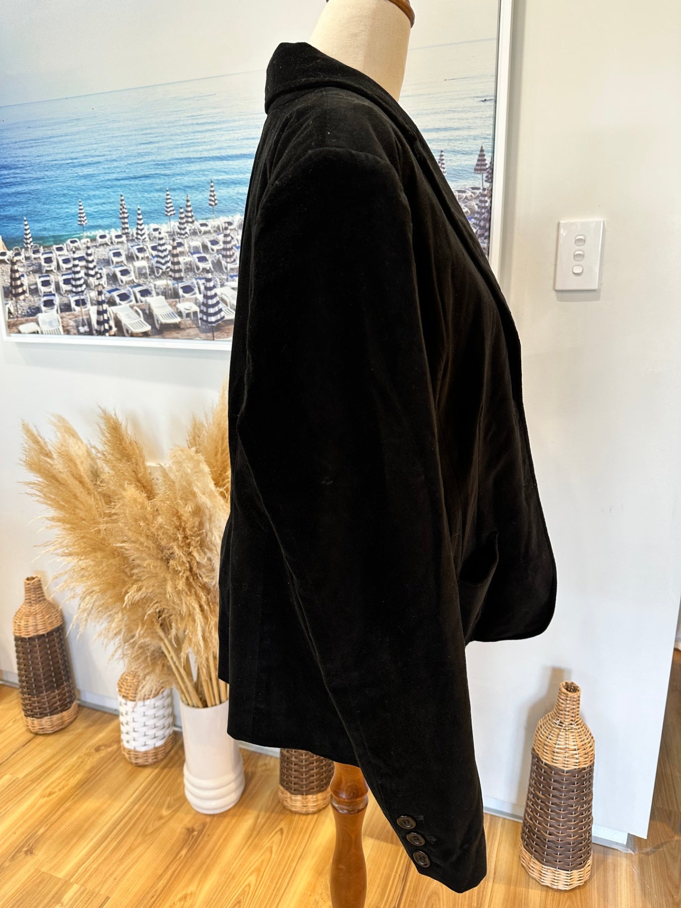 Max - Black Velver Blazer - Size 14