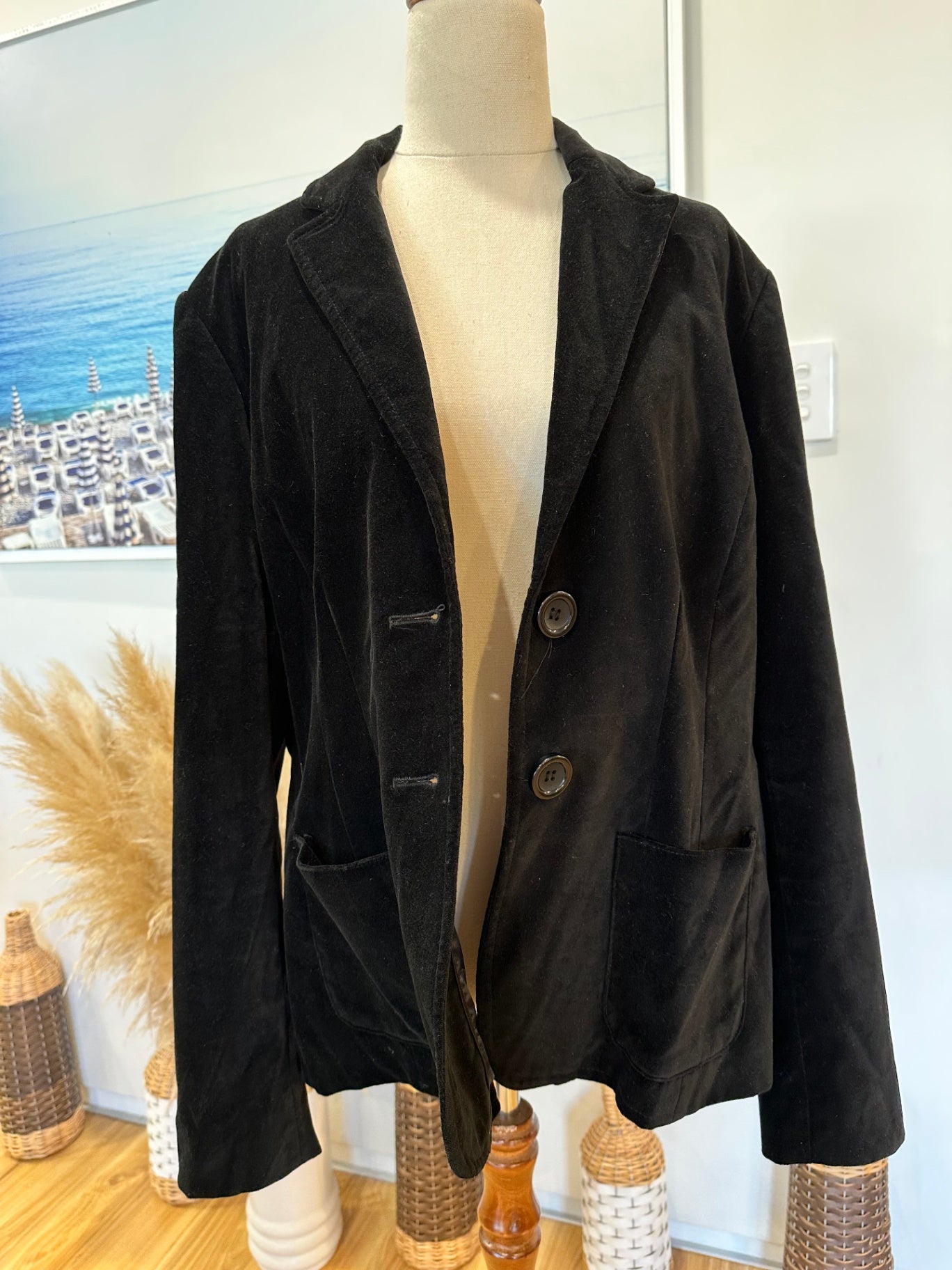 Max - Black Velver Blazer - Size 14