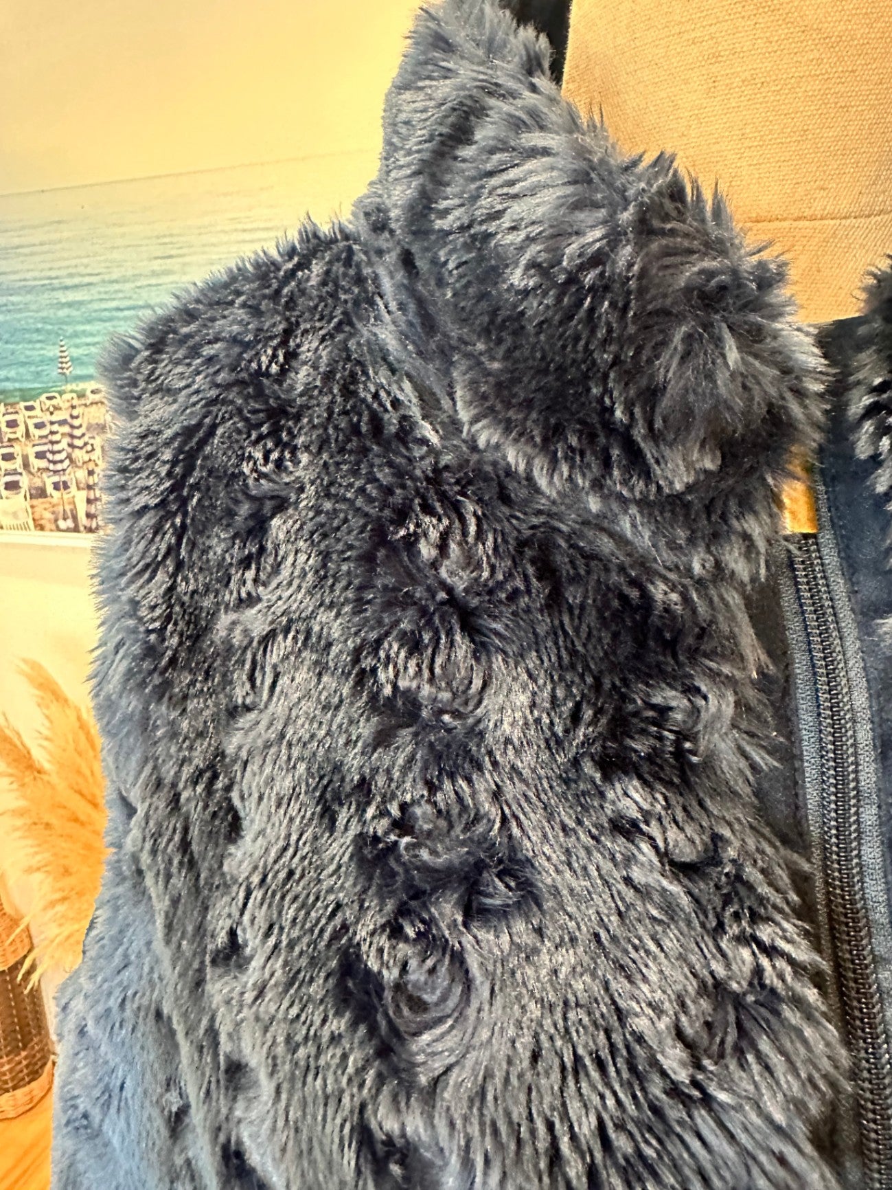 Suzanne Grae - Faux Fur Vest - Large - Blue