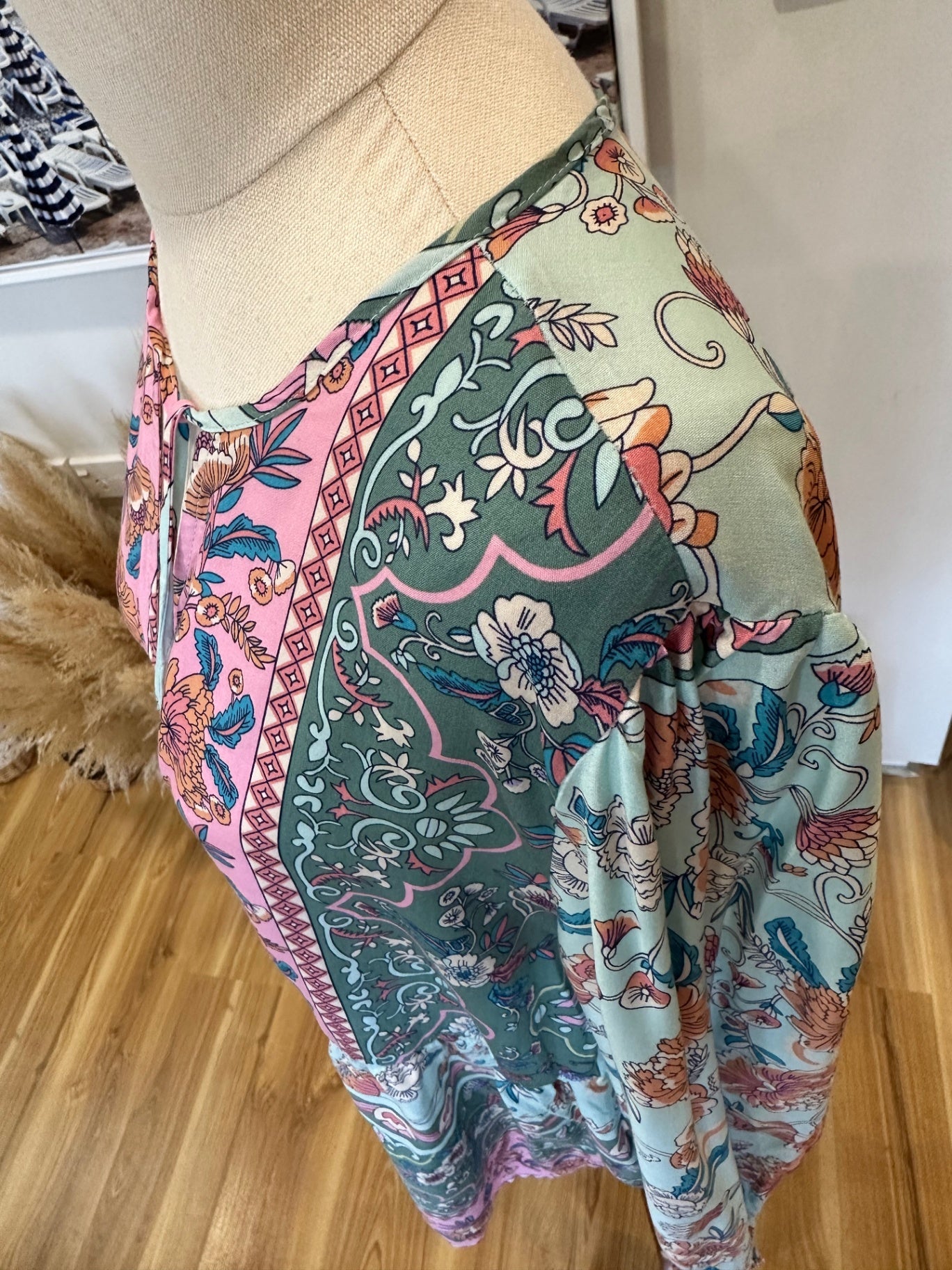 Bohemian Blouse - Size Large / Extra Large - Pastel Tones