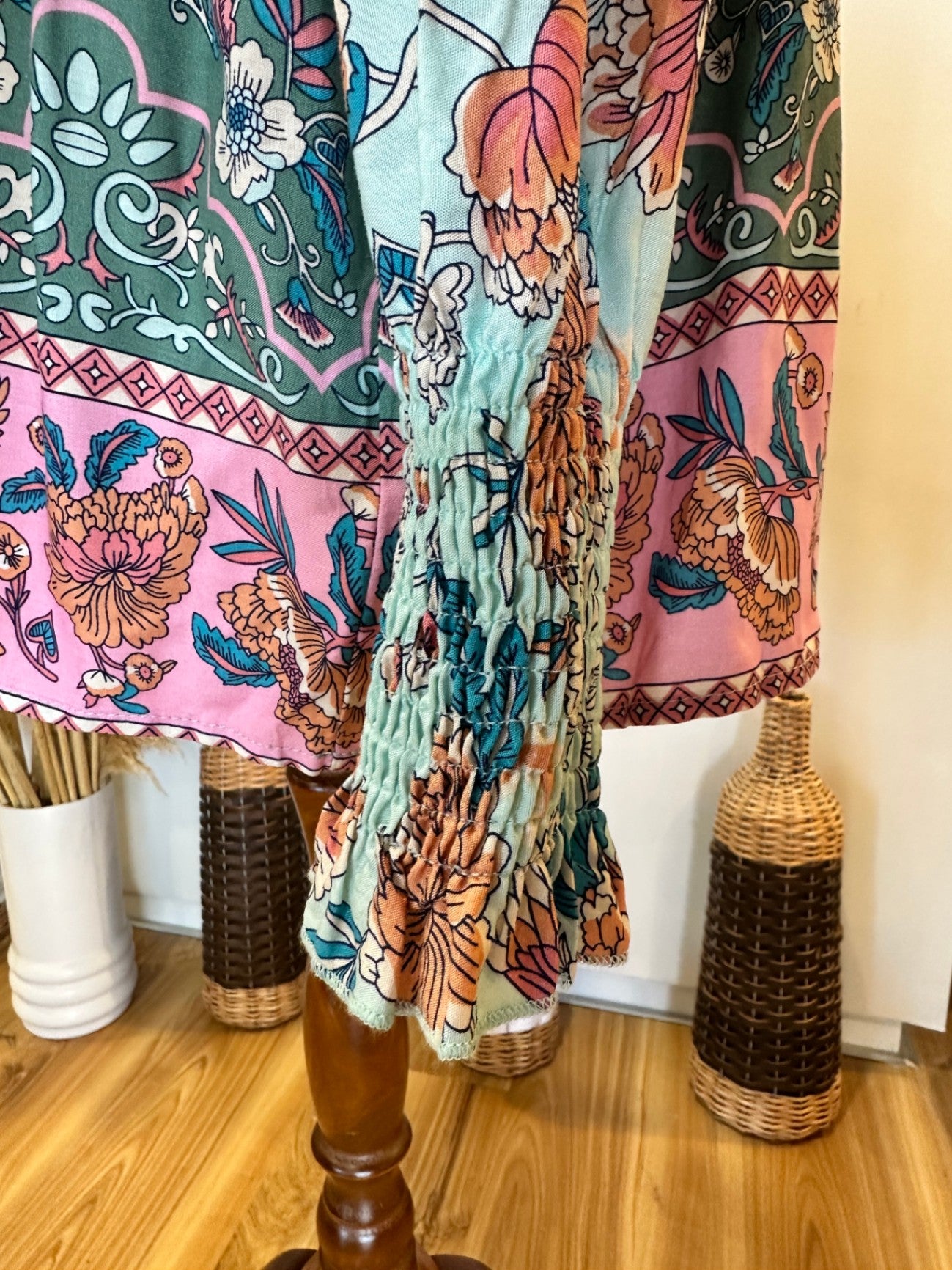 Bohemian Blouse - Size Large / Extra Large - Pastel Tones