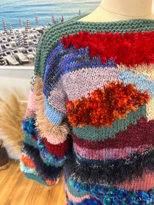 NEW - Made in New Brighton - Hand Knitted Jumper - Small / Medium - One of a Kind