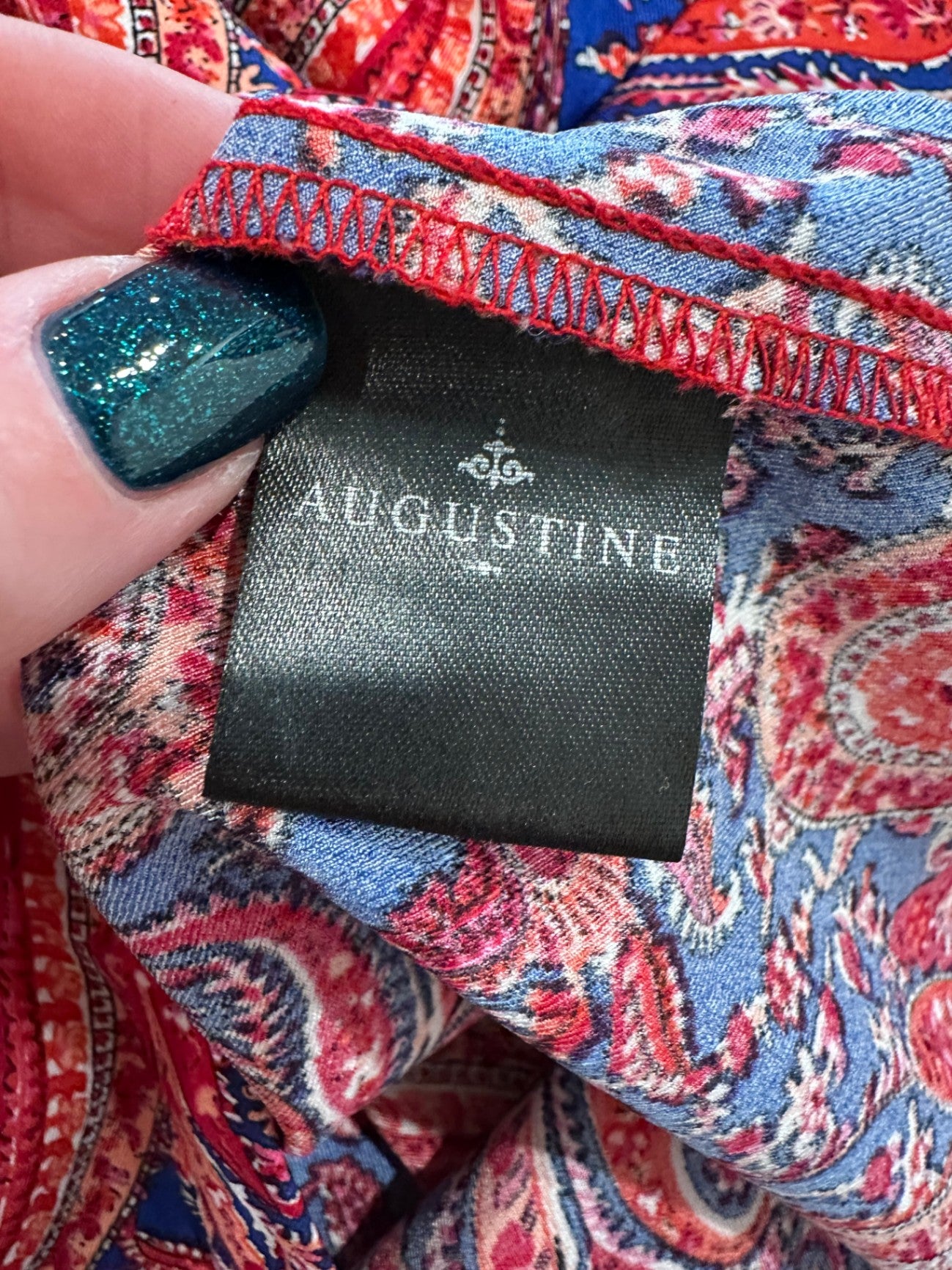 Augustine - Flamenco Blouse - Medium - Red, Blue