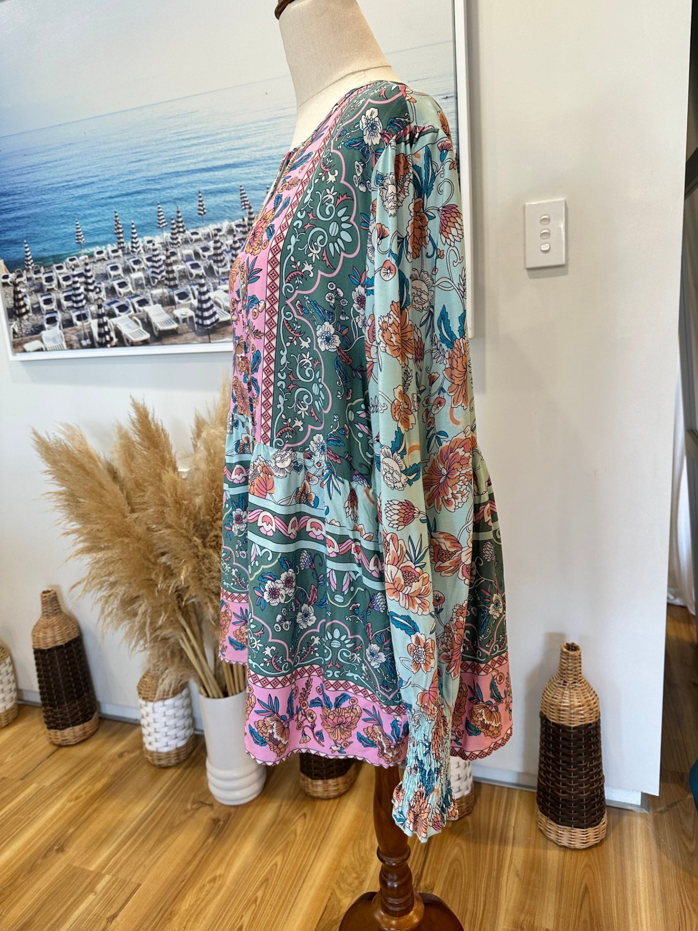 Bohemian Blouse - Size Large / Extra Large - Pastel Tones