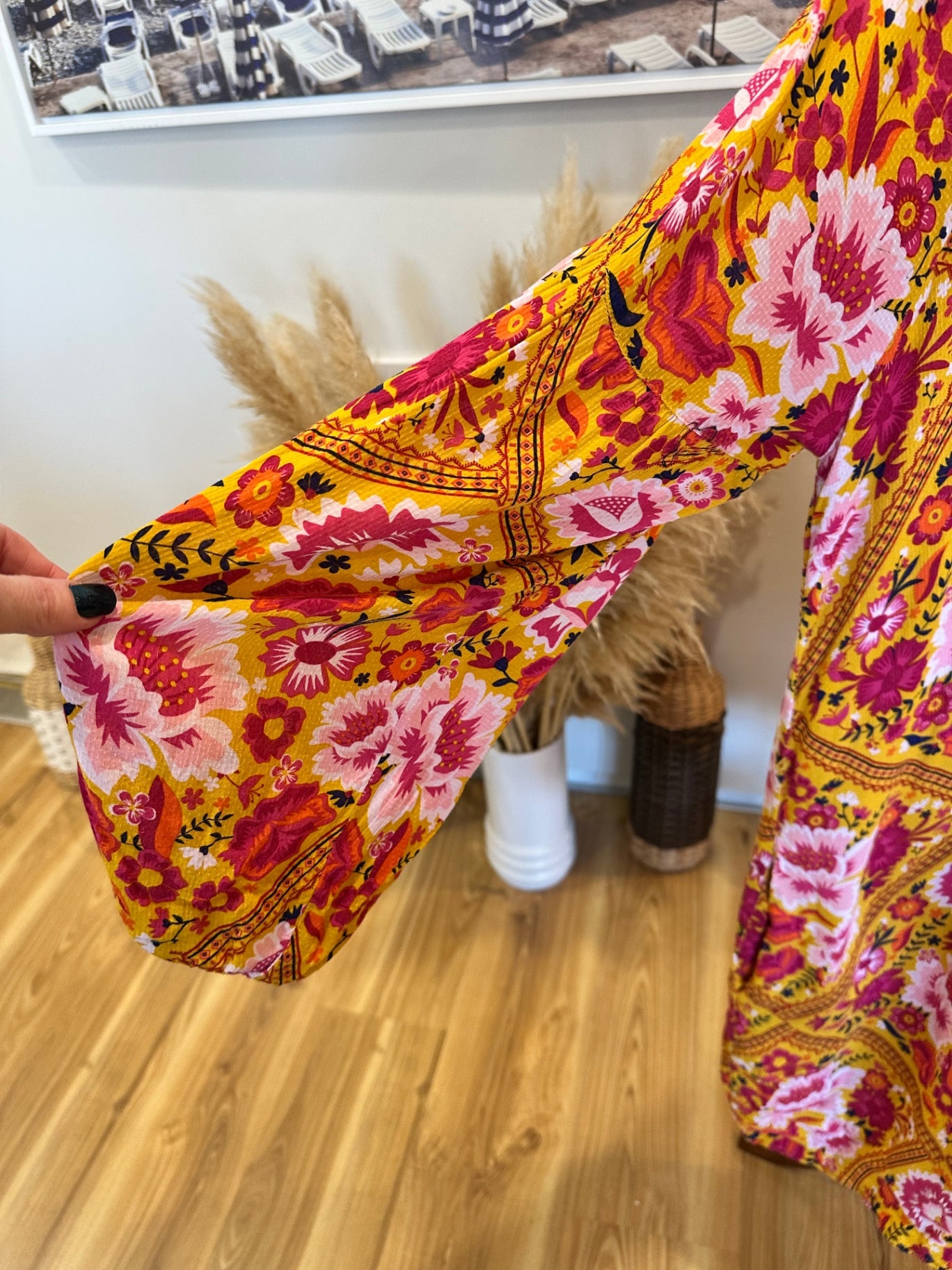 Denim Supply Company - Dress - Size 14 - Yellow + Pink