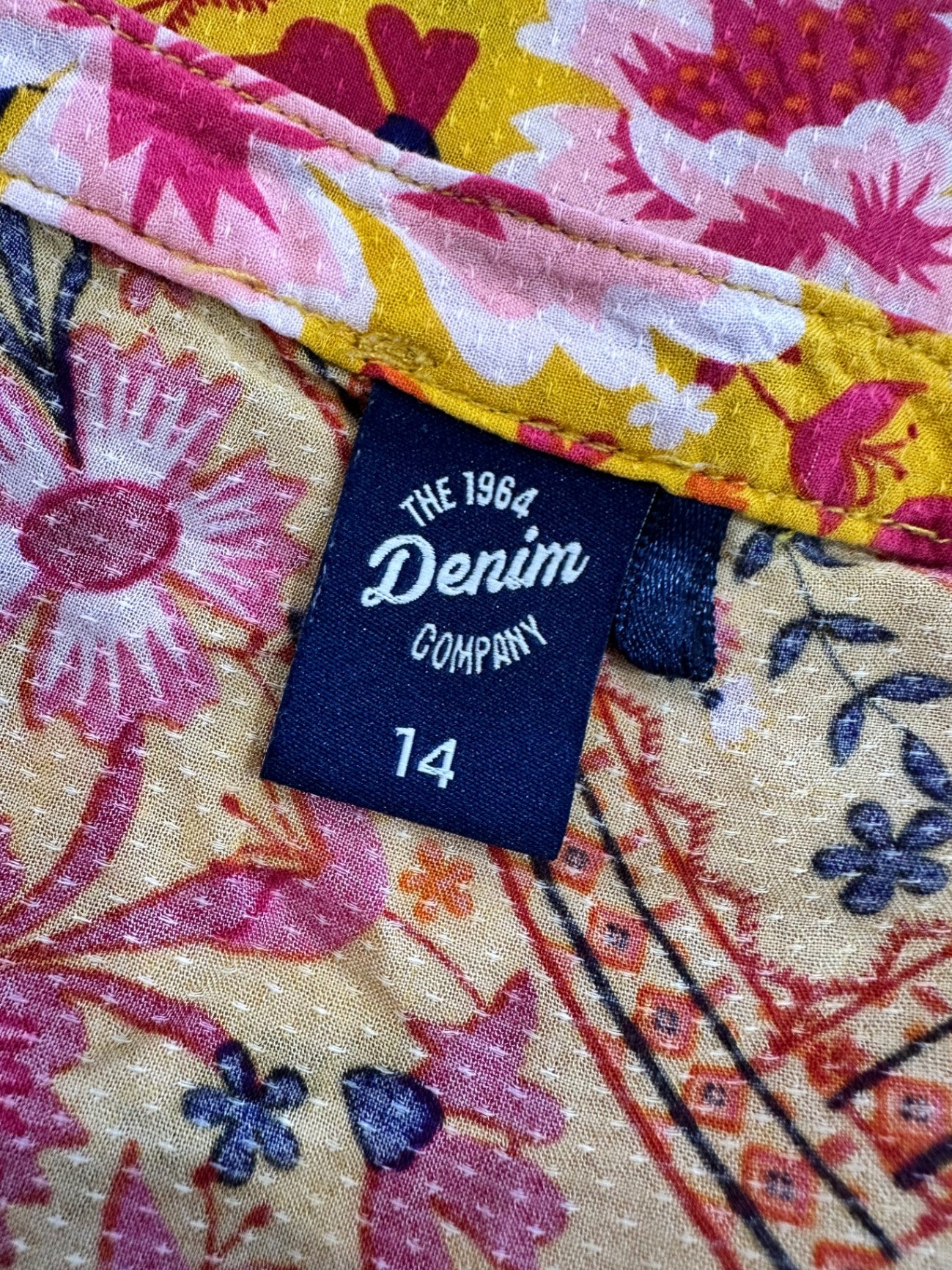 Denim Supply Company - Dress - Size 14 - Yellow + Pink
